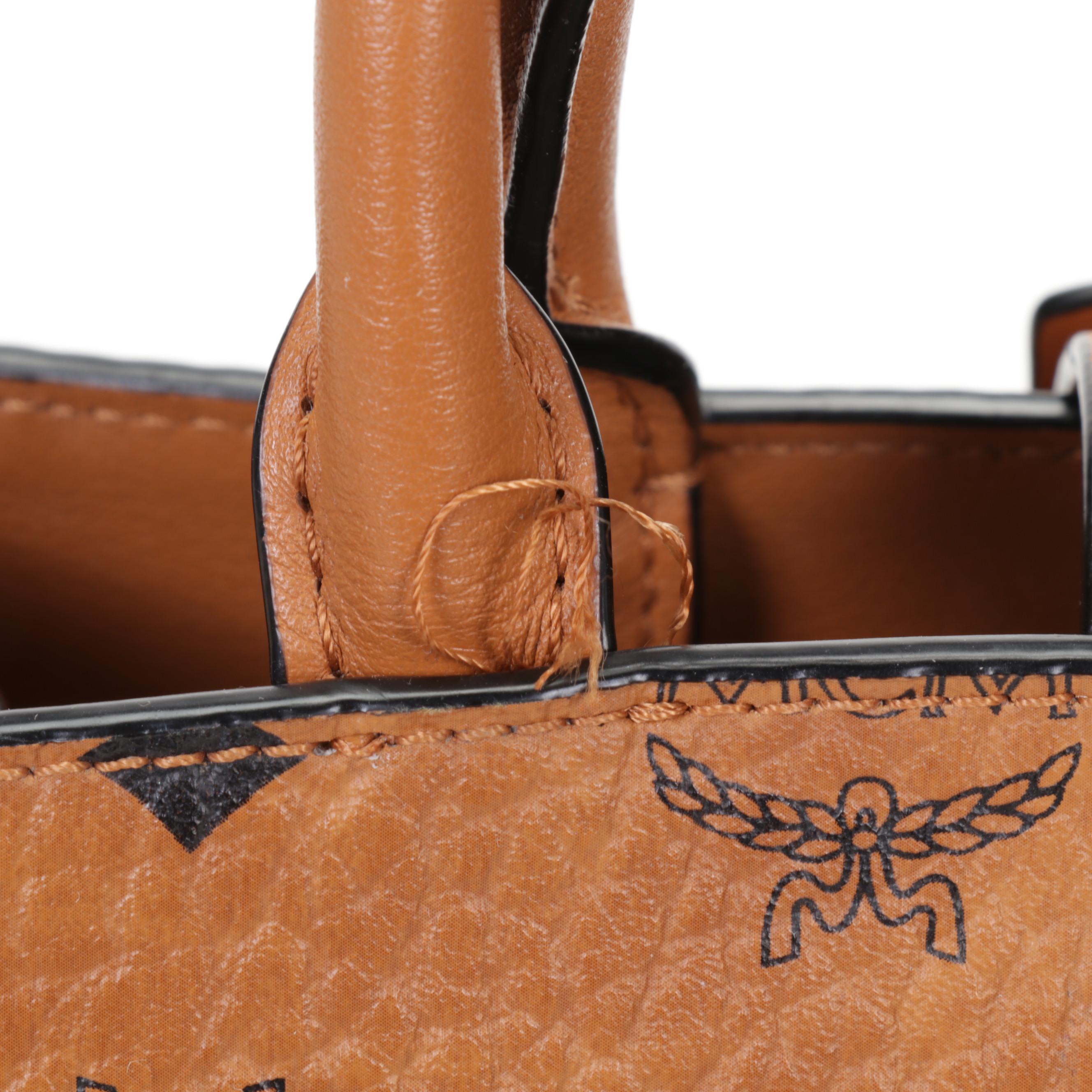 MCM Essential Tote Bag in Monogram Cognac Visetos Canvas