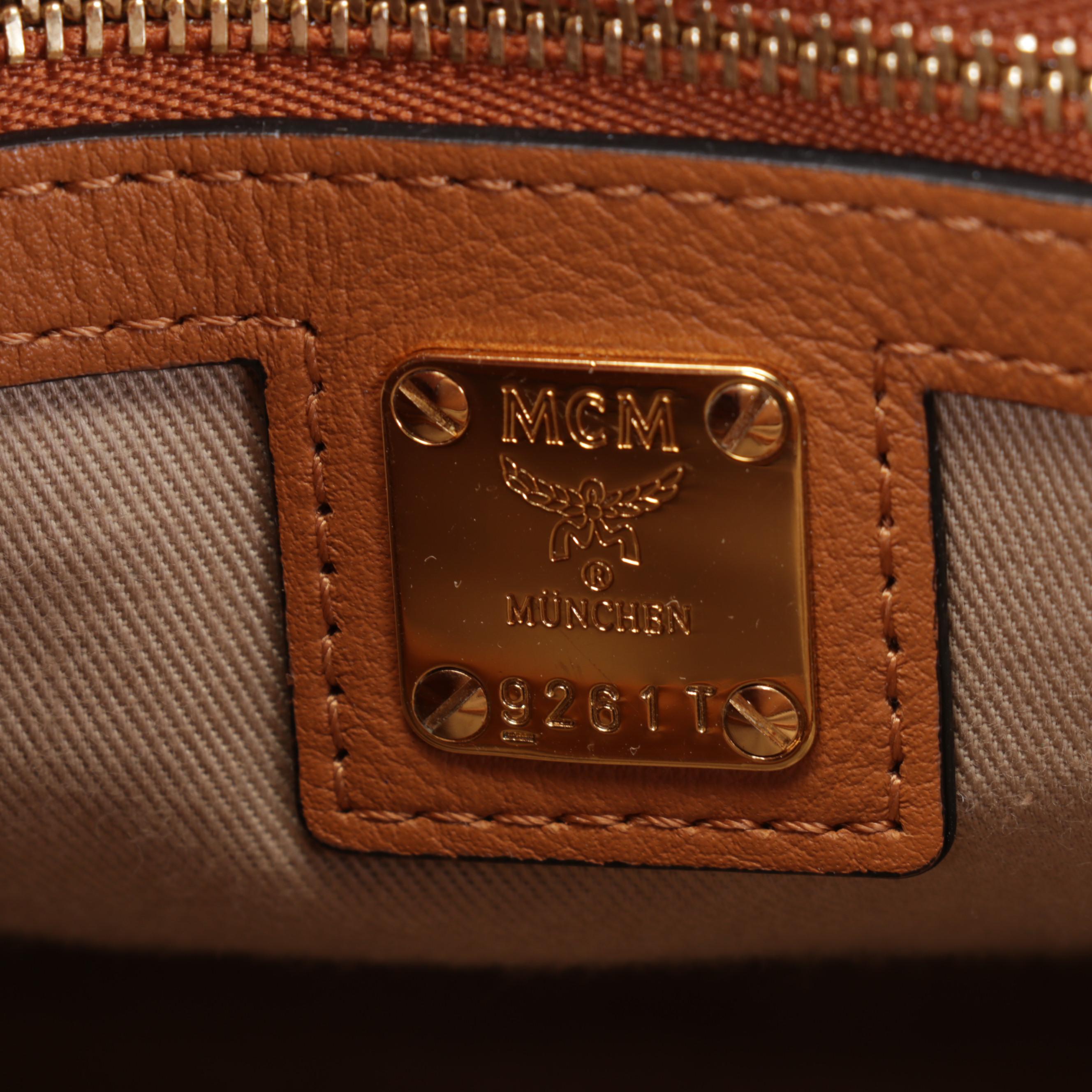 MCM Essential Tote Bag in Monogram Cognac Visetos Canvas