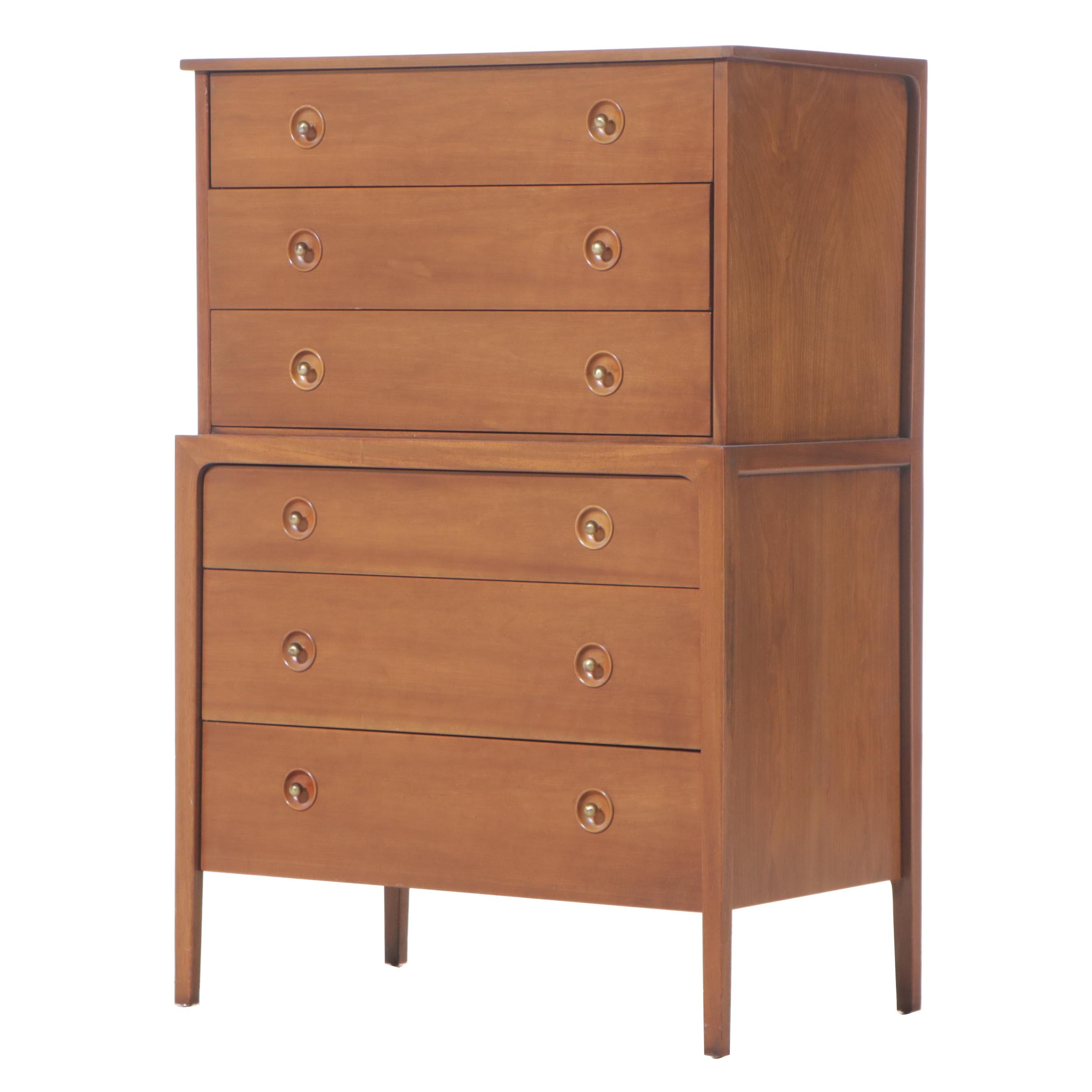 John Van Koert for Drexel "Counterpoint" Cherry & Mahogany Six-Drawer Chest