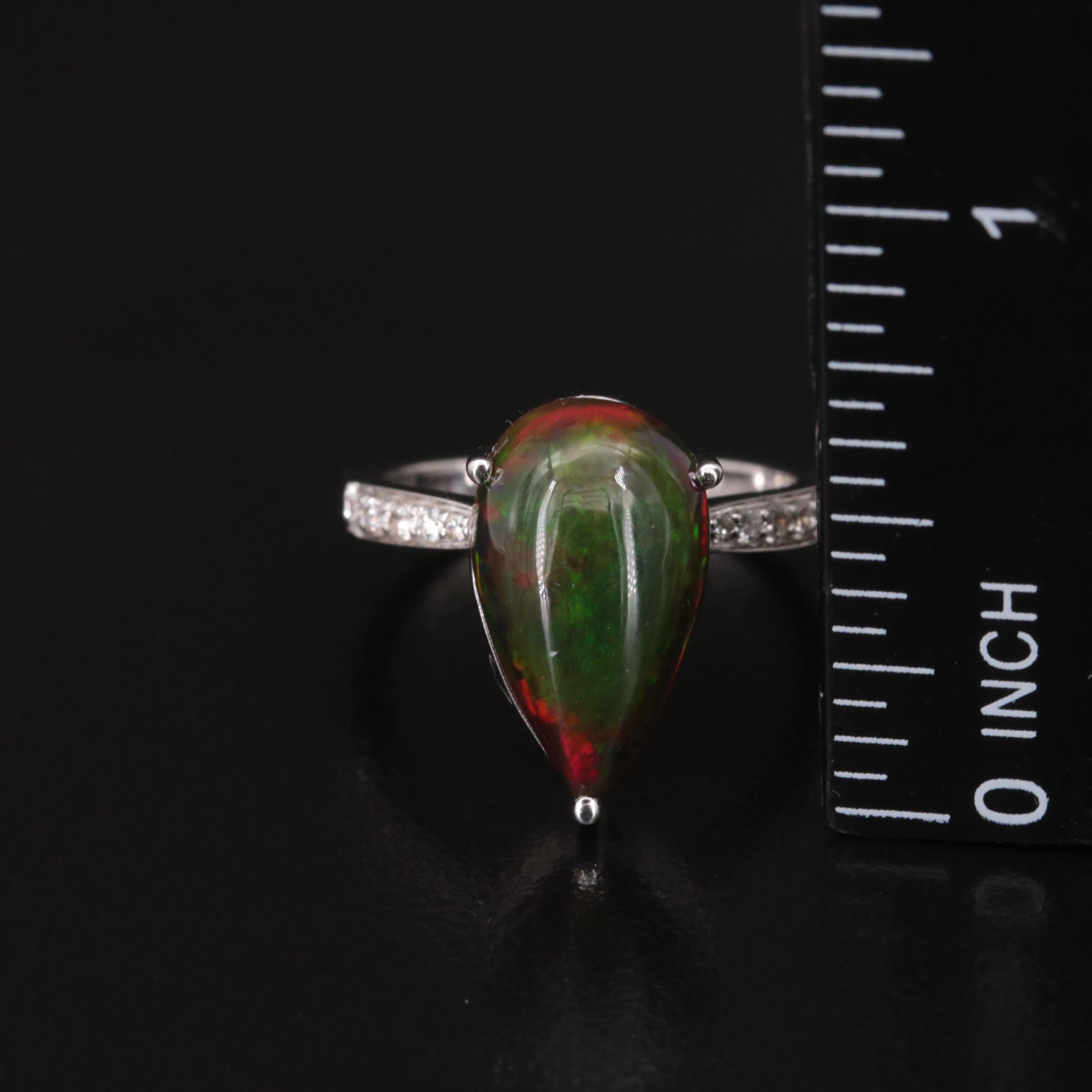 14K Opal and Diamond Ring