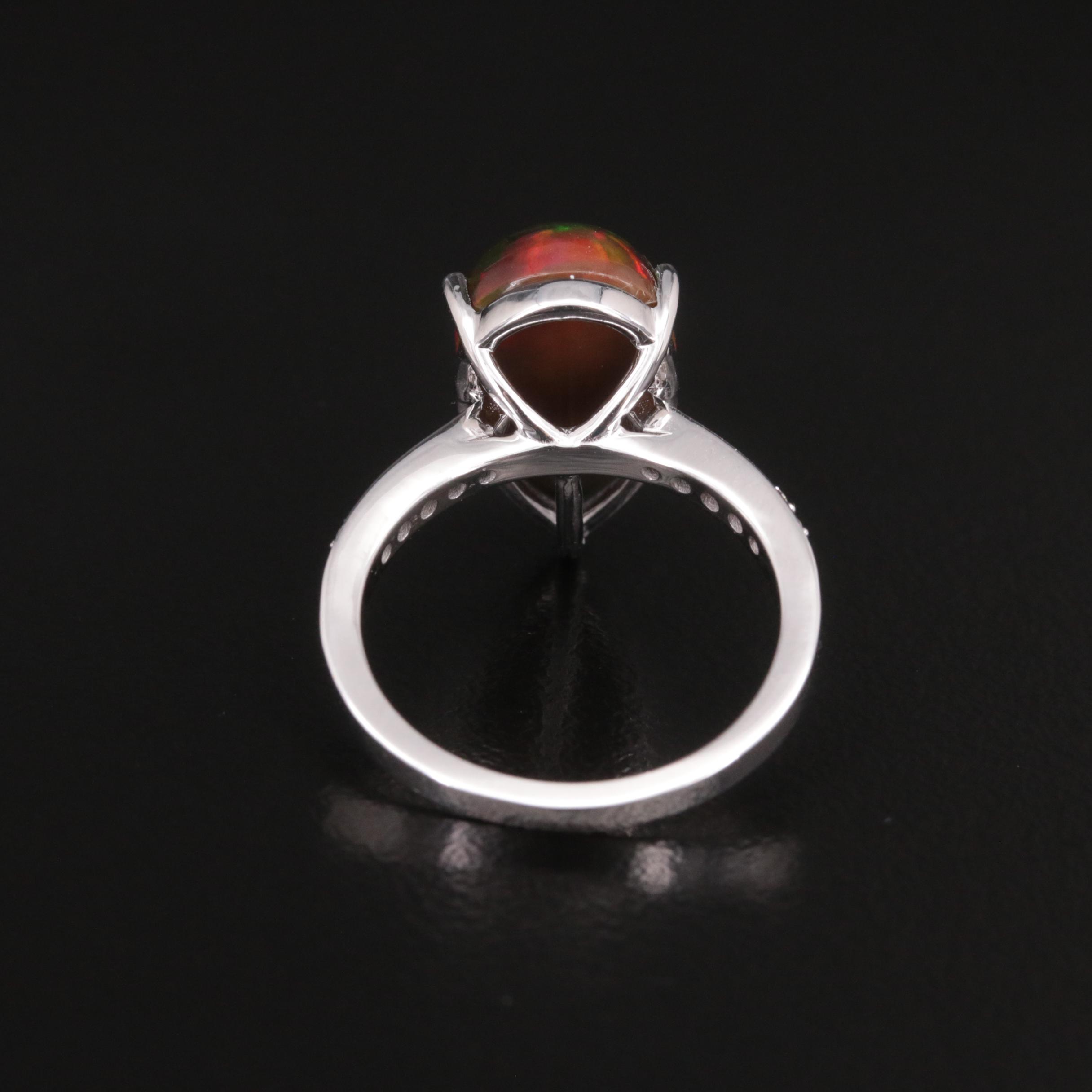 14K Opal and Diamond Ring