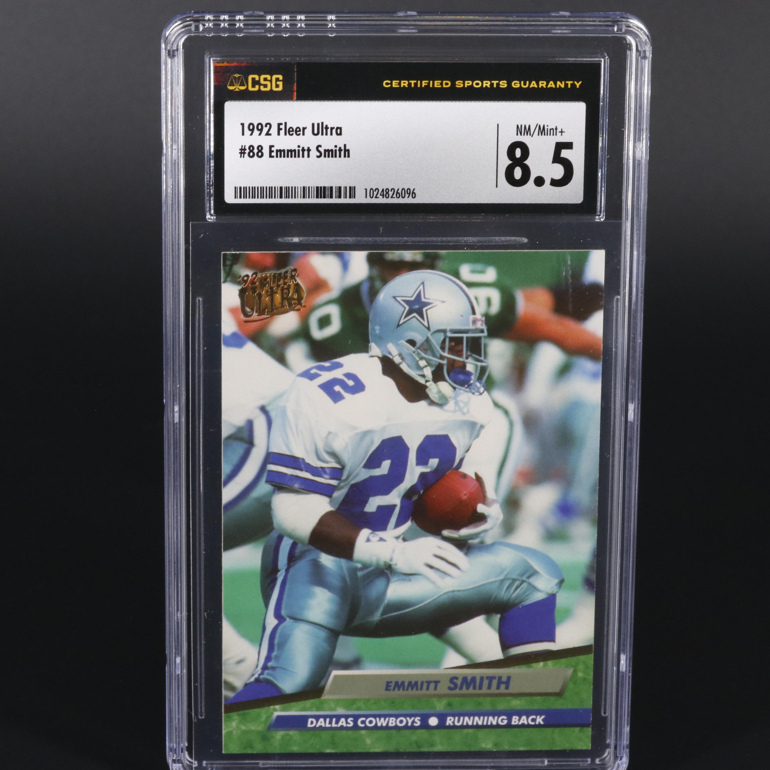 1992 Fleer Ultra Emmitt Smith #88 Graded CSG Mint 8.5 Football Card