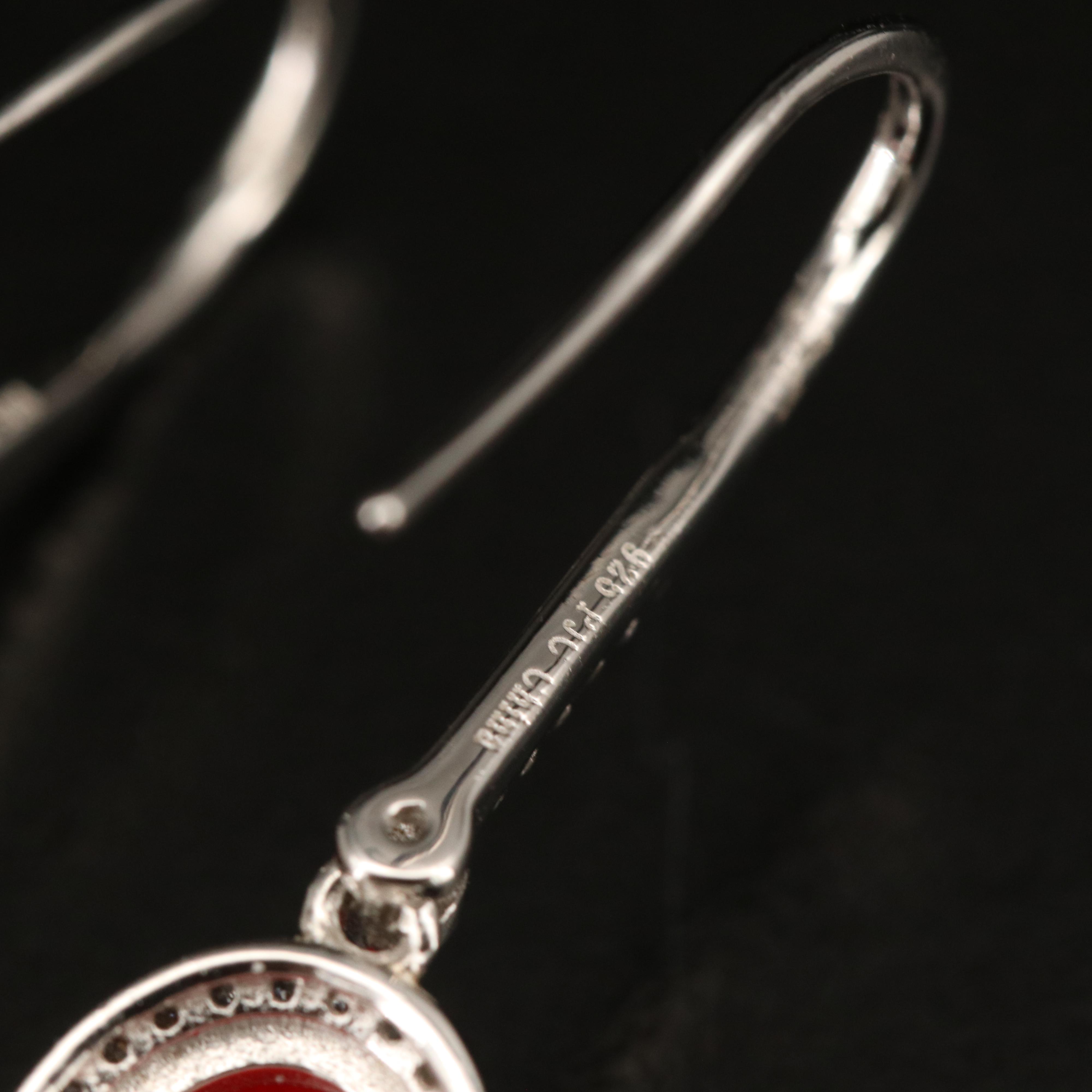 Sterling Opal and Zircon Earrings