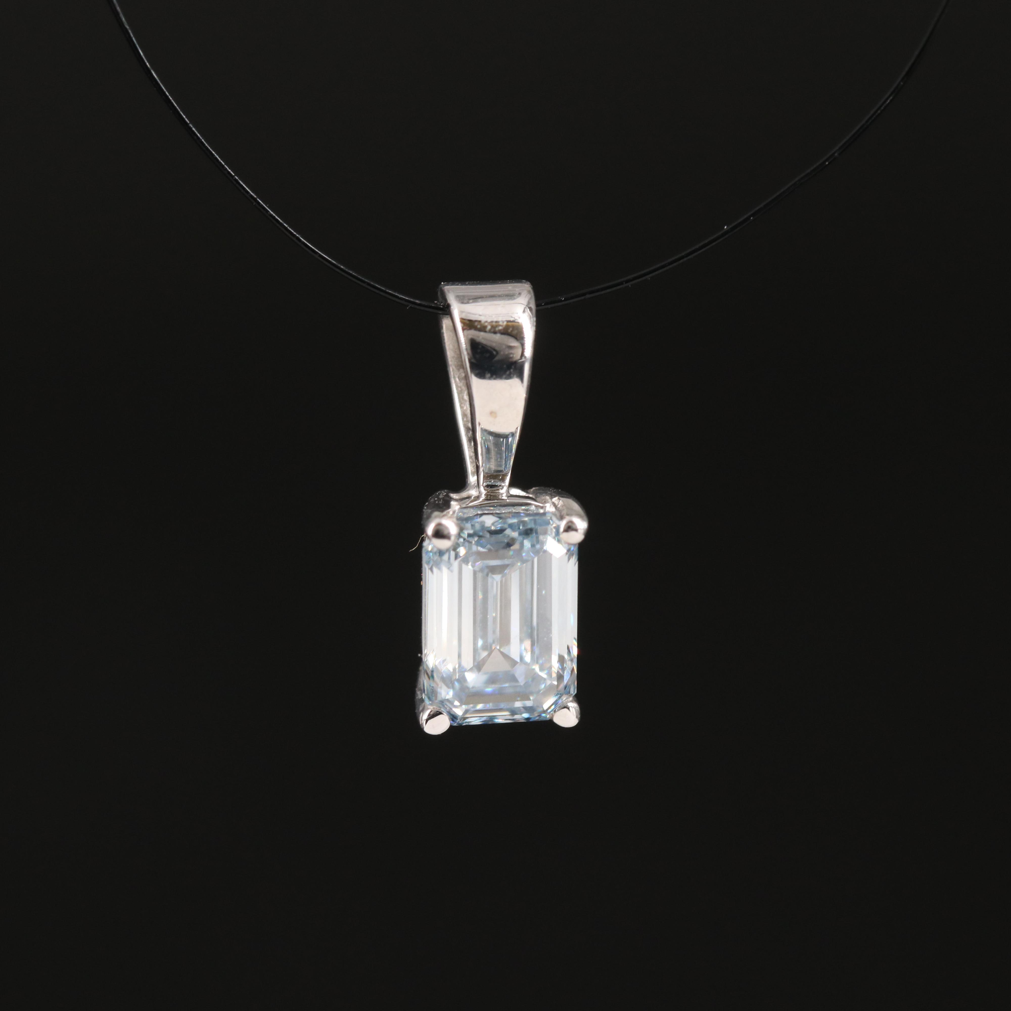 14K 0.80 CT Lab Grown Diamond Solitaire Pendant