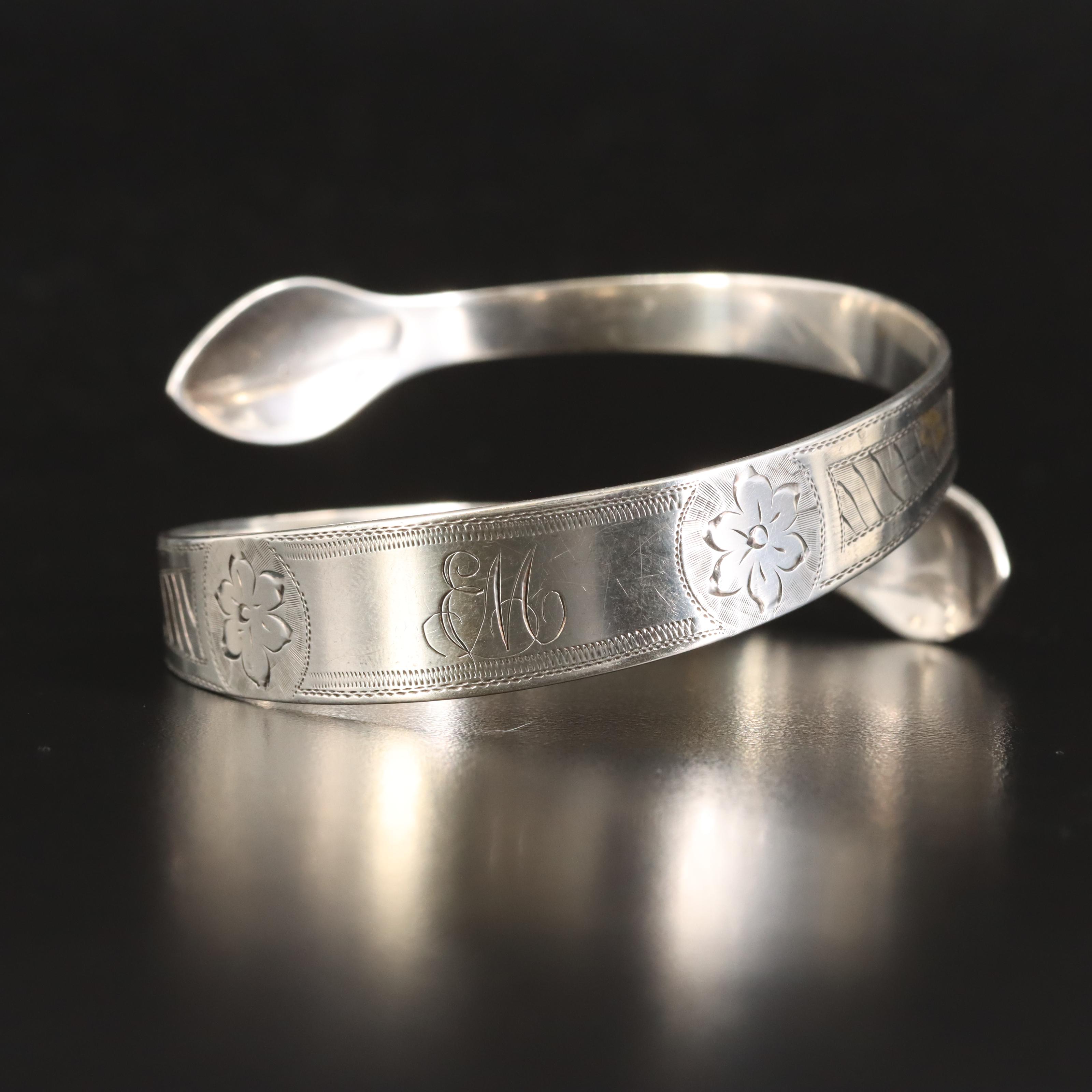 Antique British Sterling Silver Arm Cuff, Early 19th Century