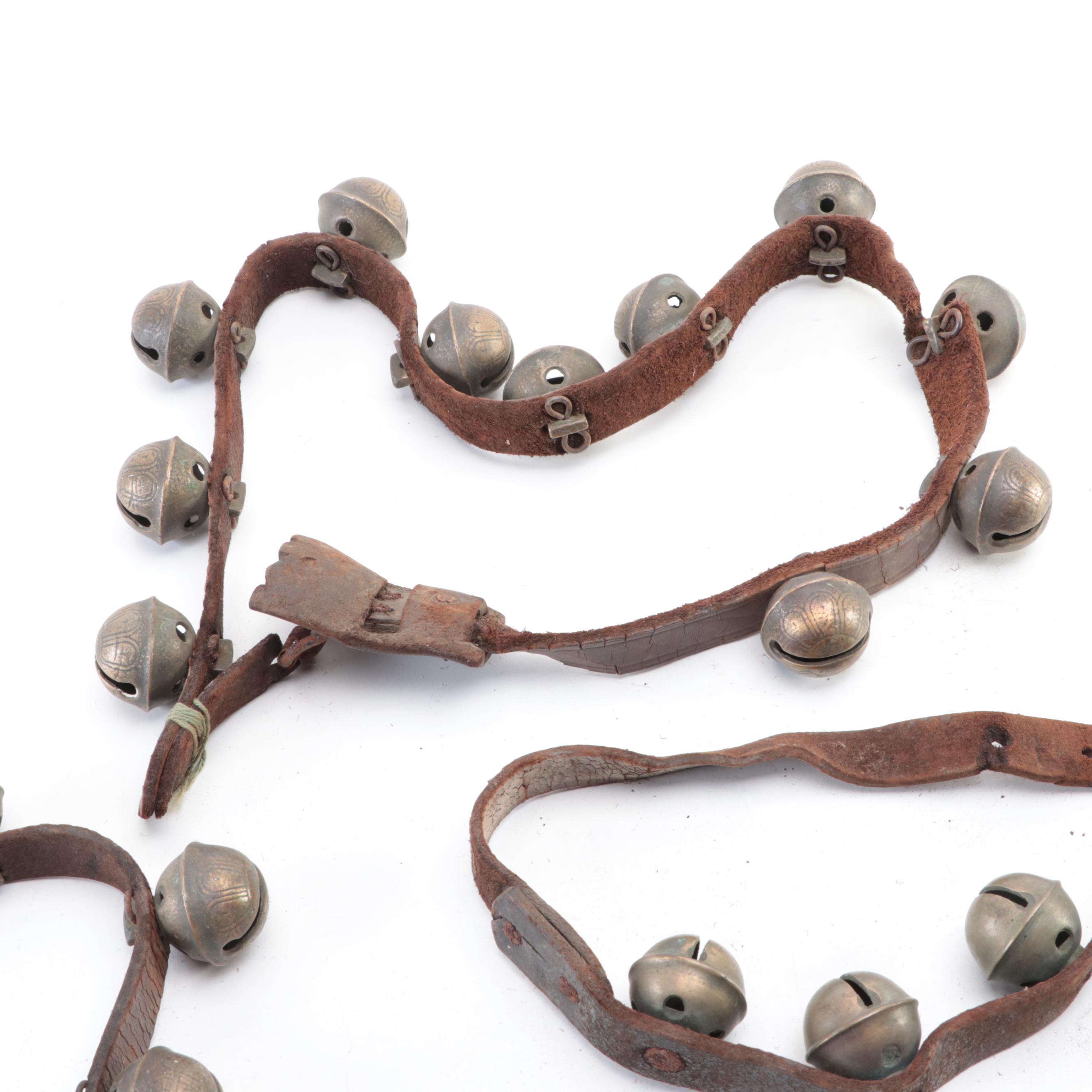 Brass Sleigh Bell Straps, Late 19th/ Early 20th Century