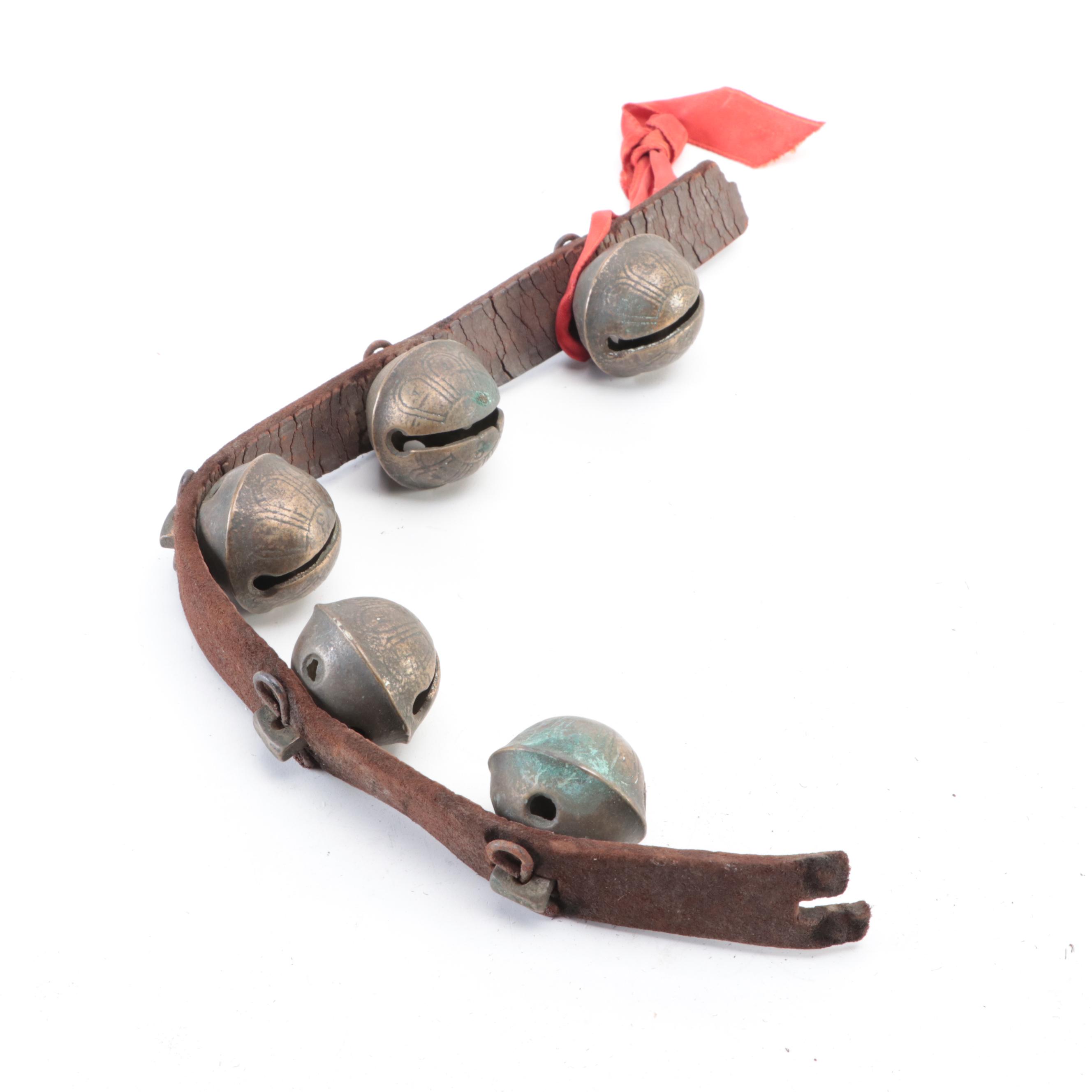 Brass Sleigh Bell Straps, Late 19th/ Early 20th Century