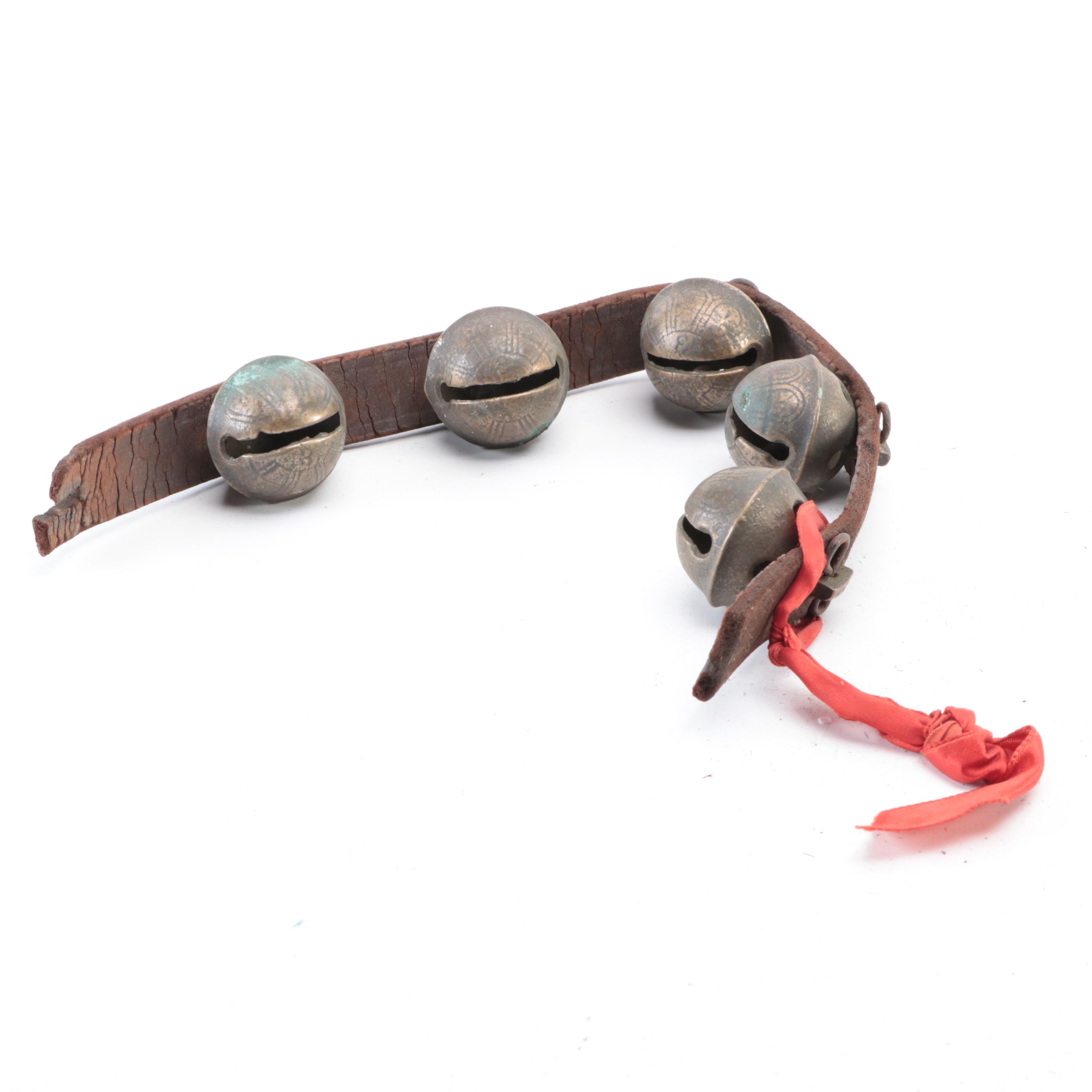 Brass Sleigh Bell Straps, Late 19th/ Early 20th Century