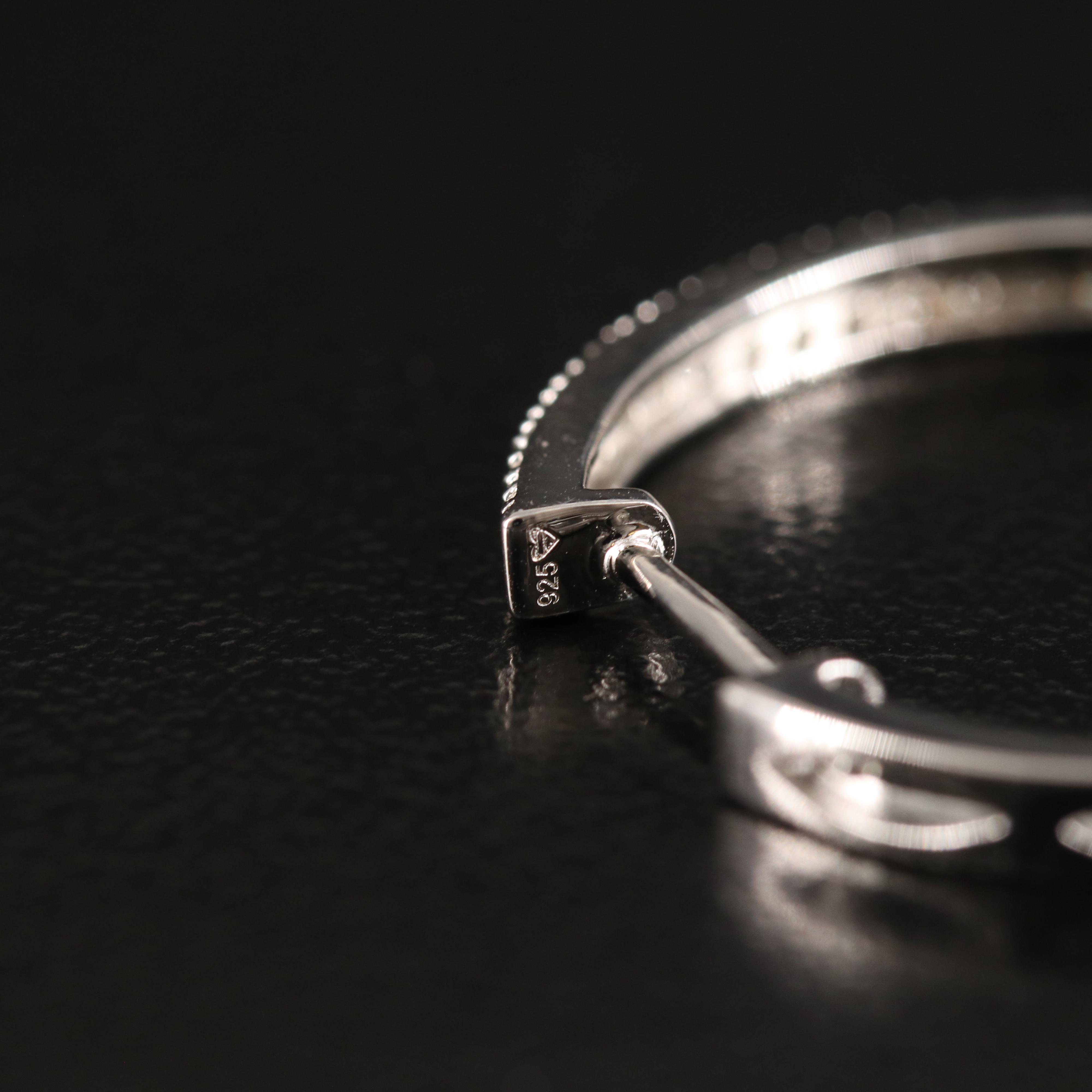 Diamond Hoop Earrings in Sterling