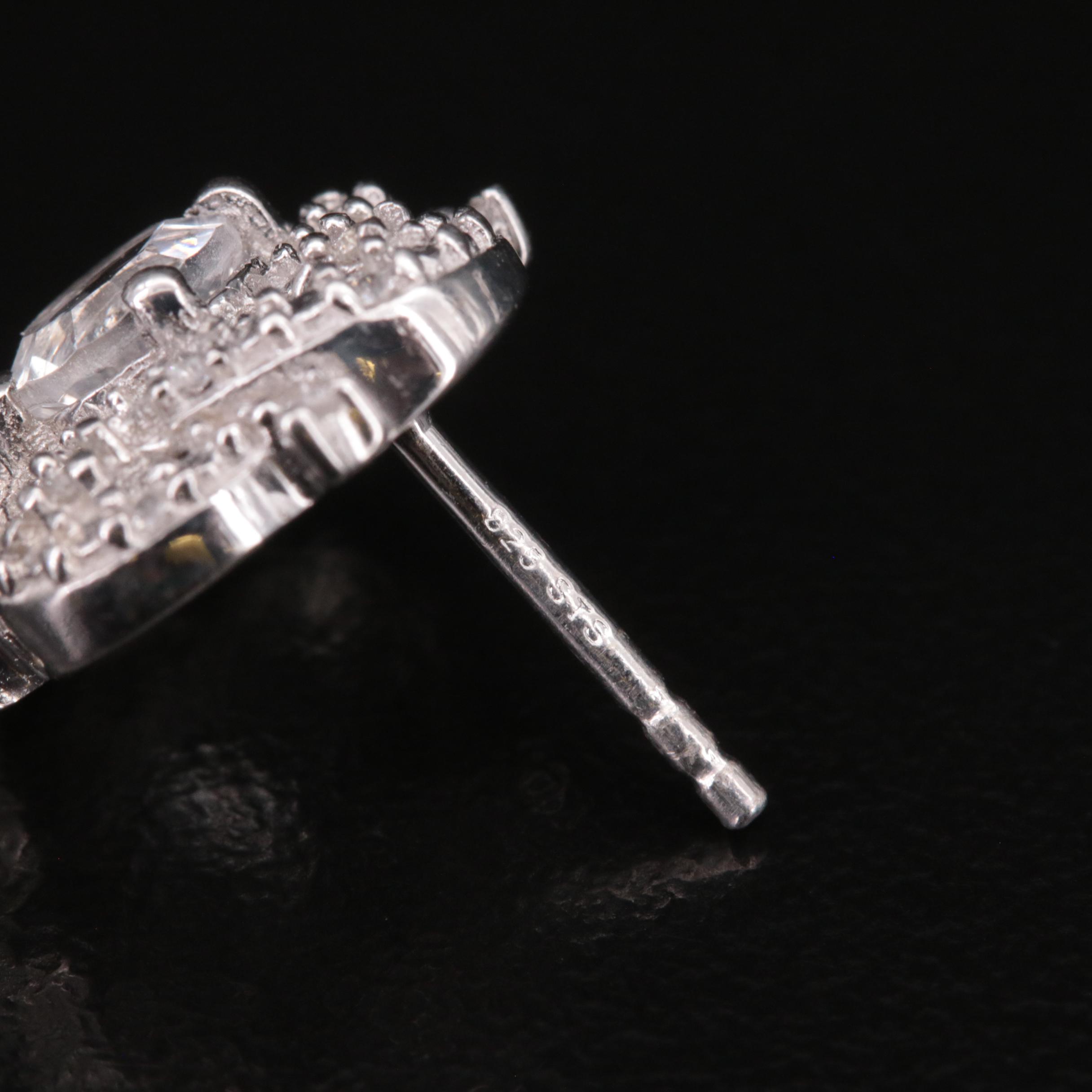 Sterling Petalite and Zircon Earrings