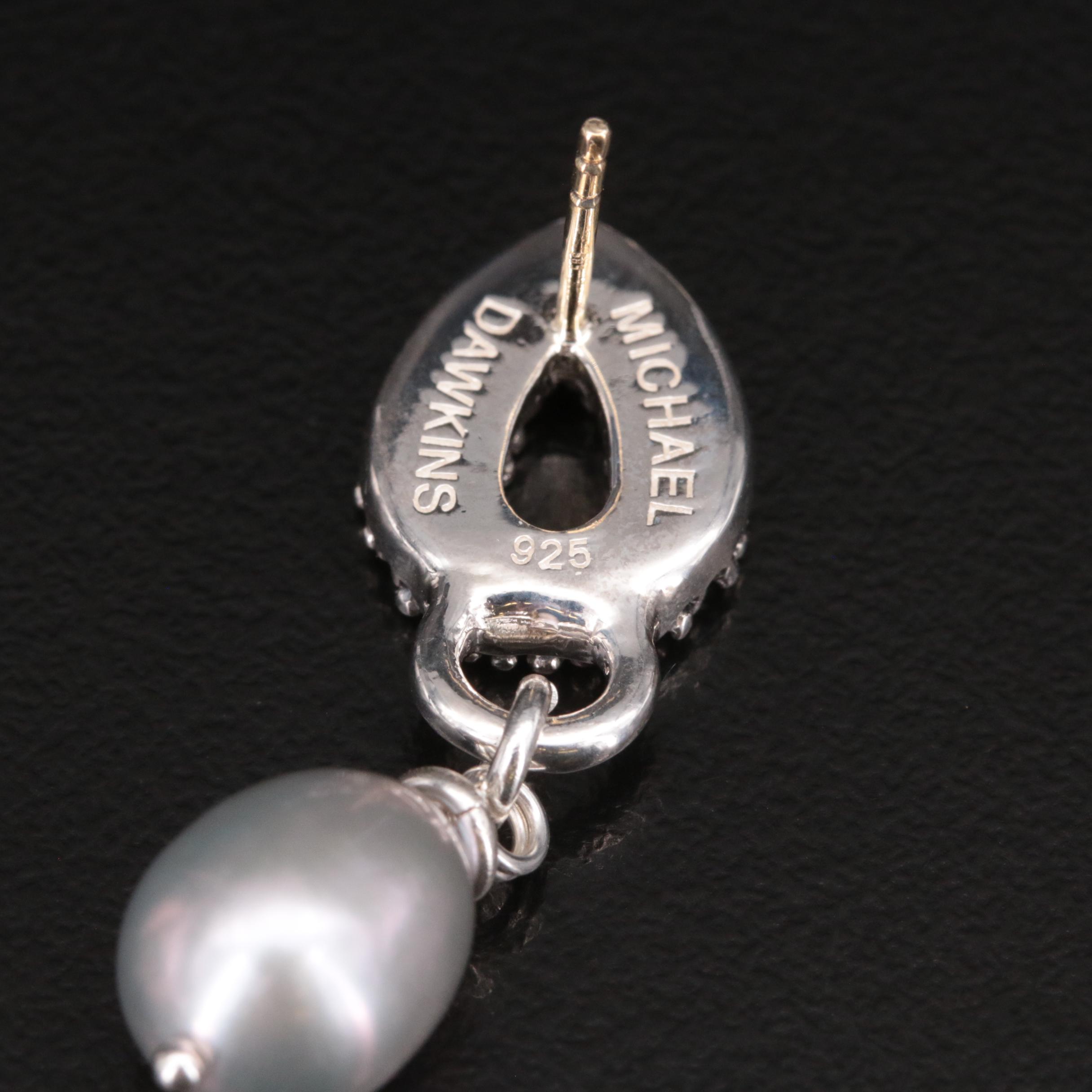 Michael Dawkins Sterling Pearl Earrings
