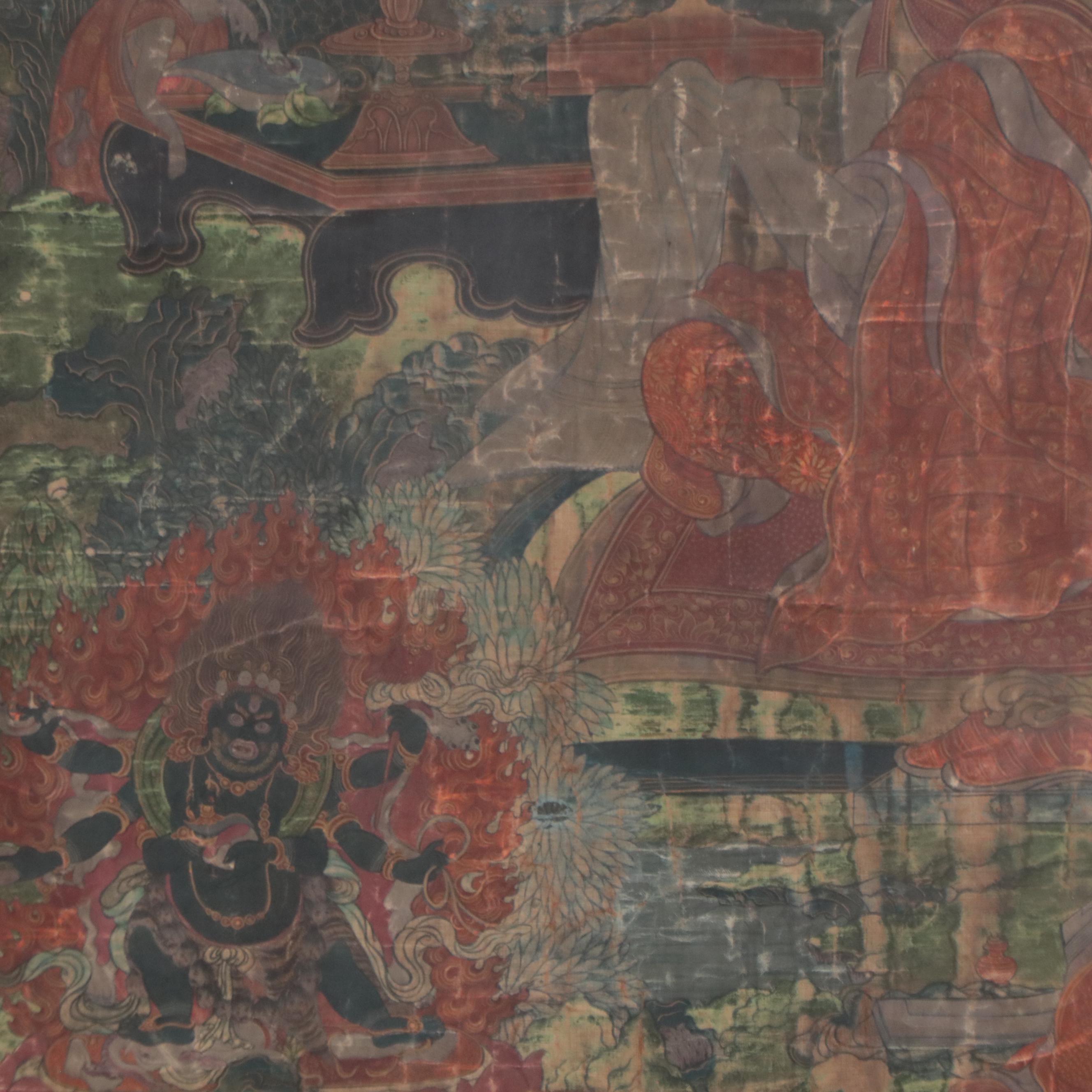 Fragment of a Tibetan Thangka Painting, 16th or 17th Century