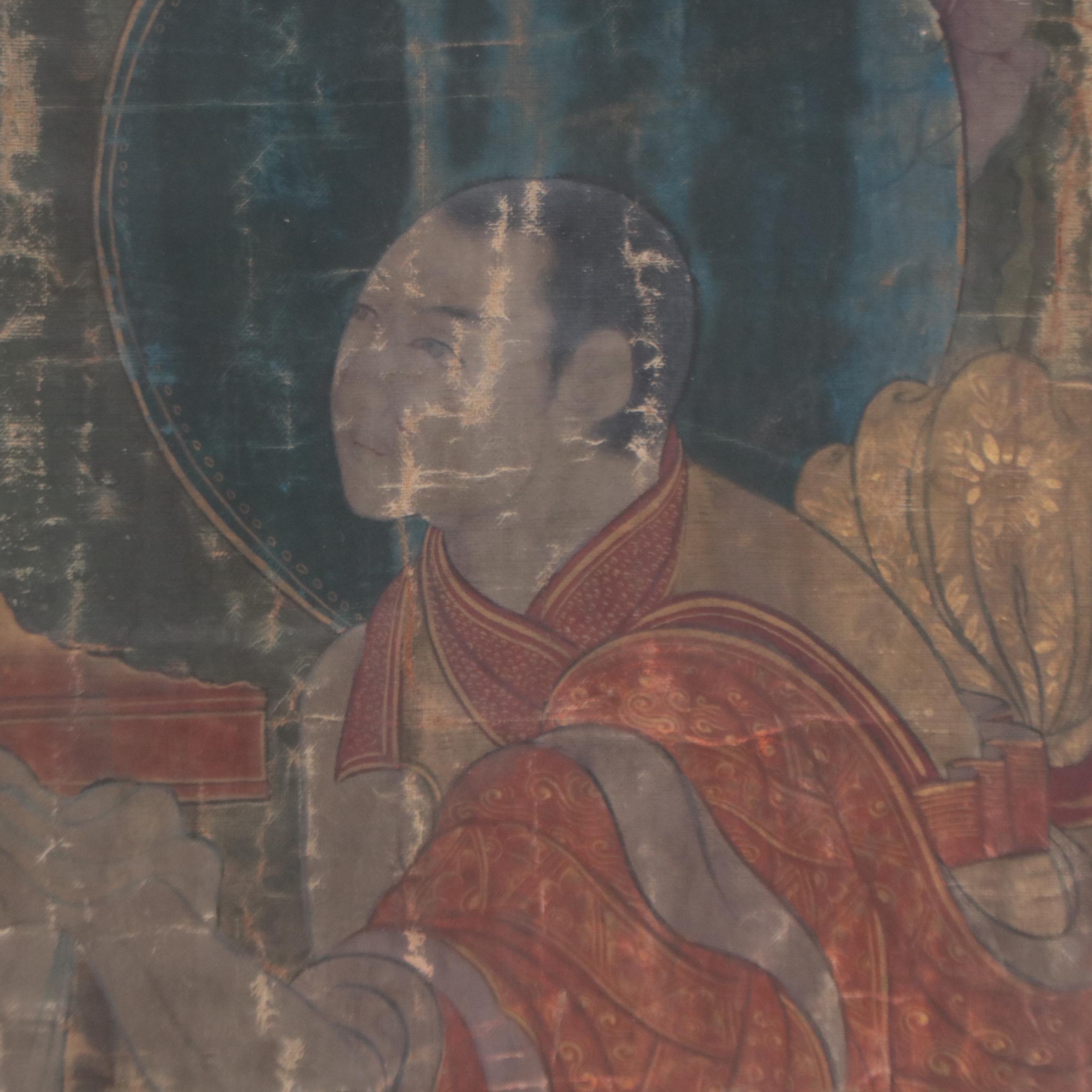Fragment of a Tibetan Thangka Painting, 16th or 17th Century