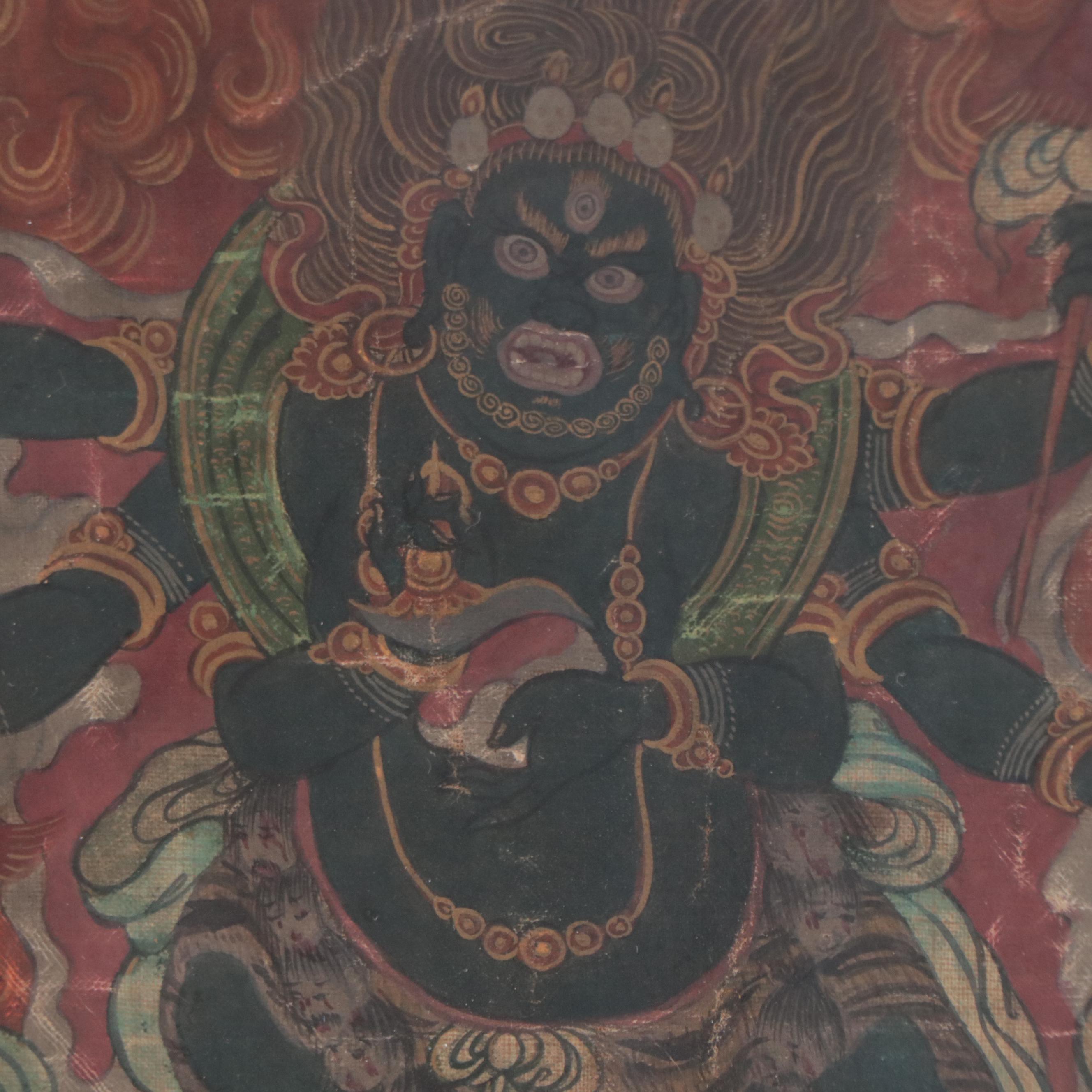 Fragment of a Tibetan Thangka Painting, 16th or 17th Century