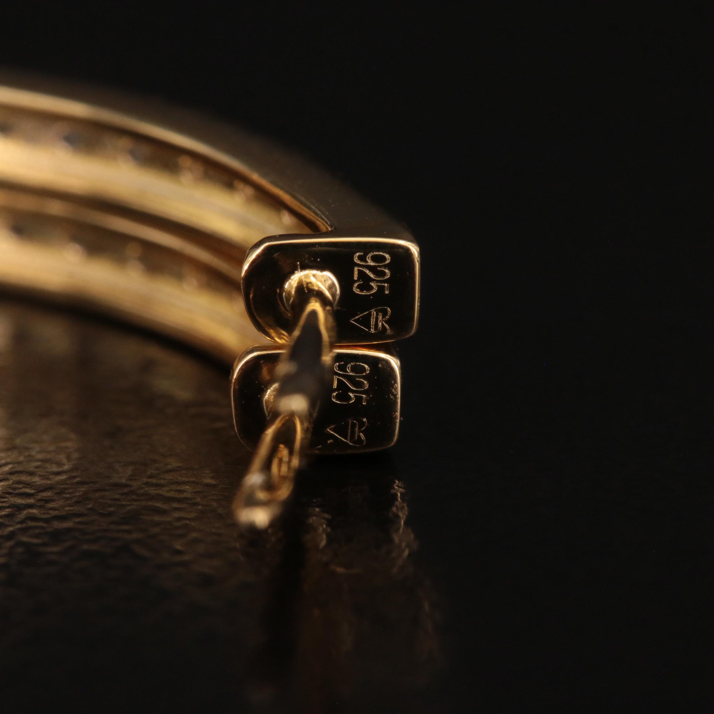 Sterling Diamond Hoop Earrings