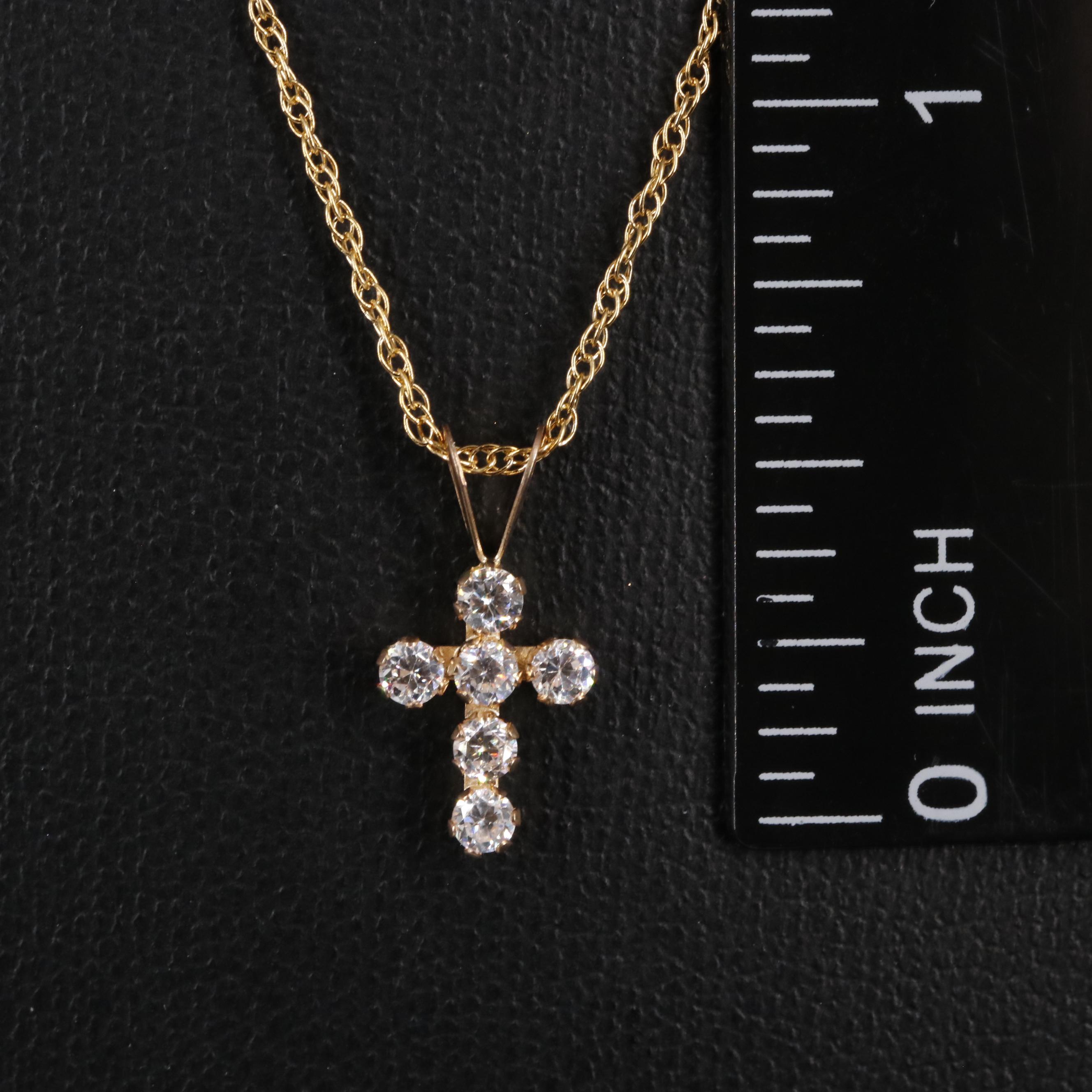 10K Cross Pendant Necklace