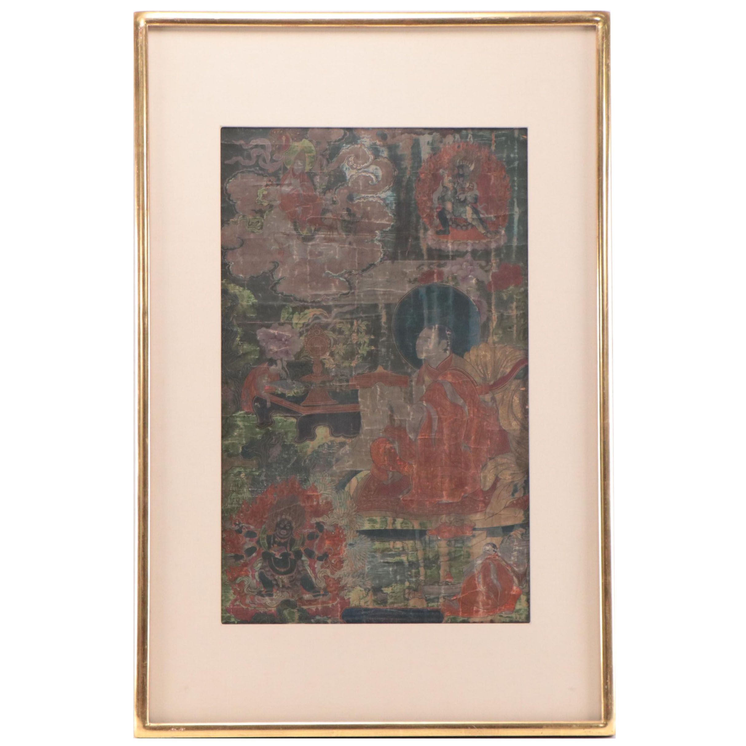 Fragment of a Tibetan Thangka Painting, 16th or 17th Century