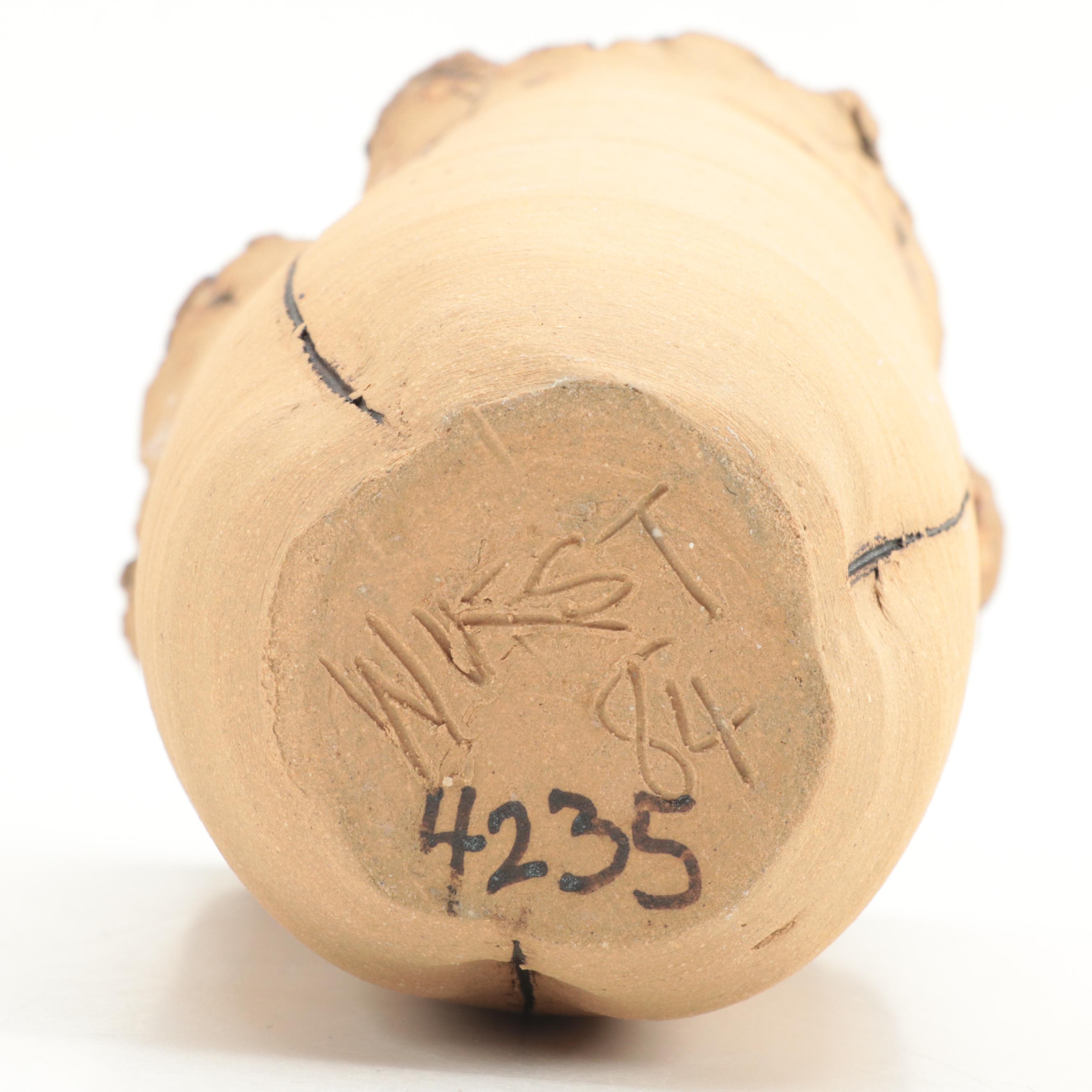 Mary Ann Wurst Ceramic Vase with Other Art Pottery, Mary Lucas Incense Holder