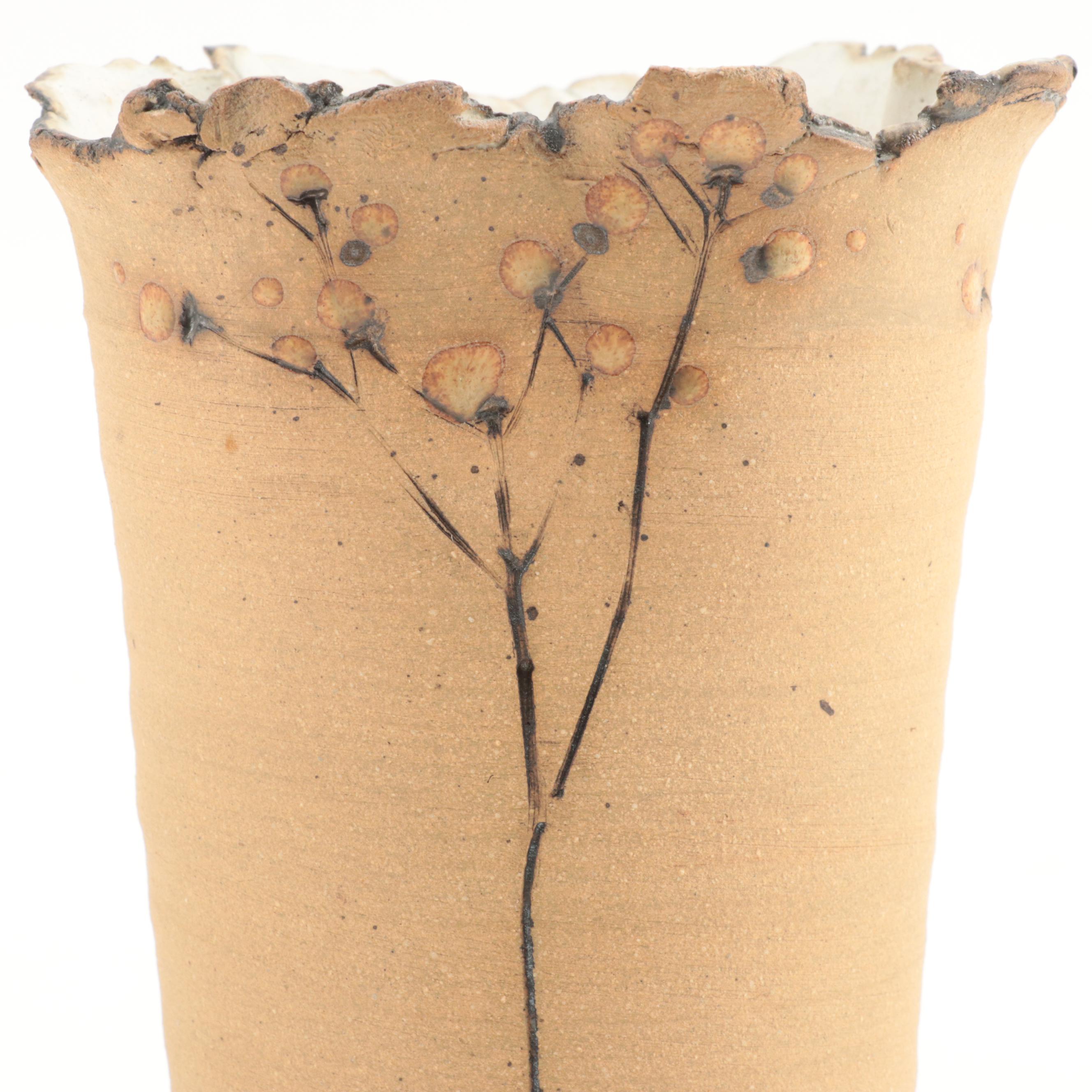 Mary Ann Wurst Ceramic Vase with Other Art Pottery, Mary Lucas Incense Holder