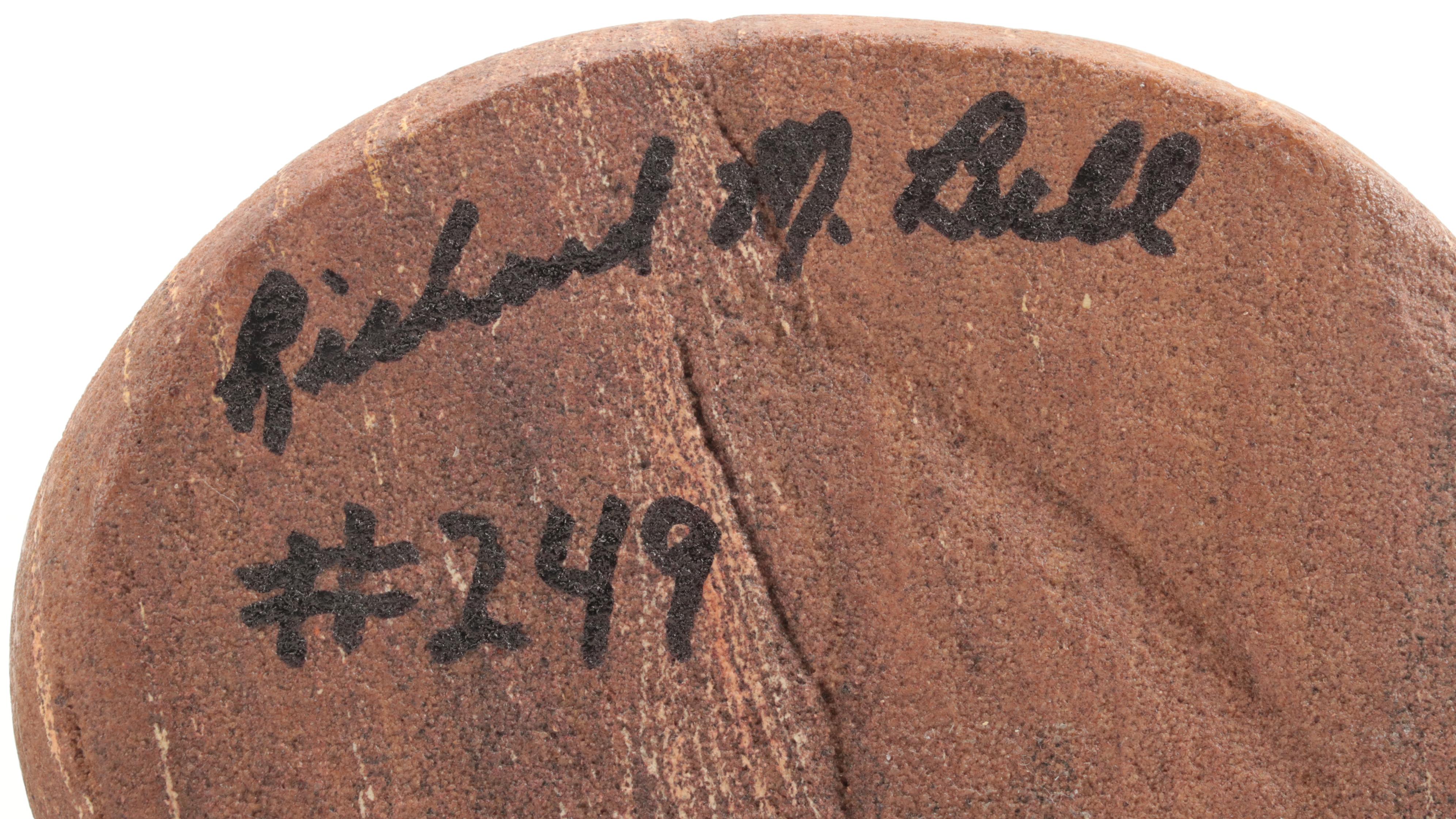 Richard M. Ball Signed Carved Stone Face with Other Stone and Ceramic Faces