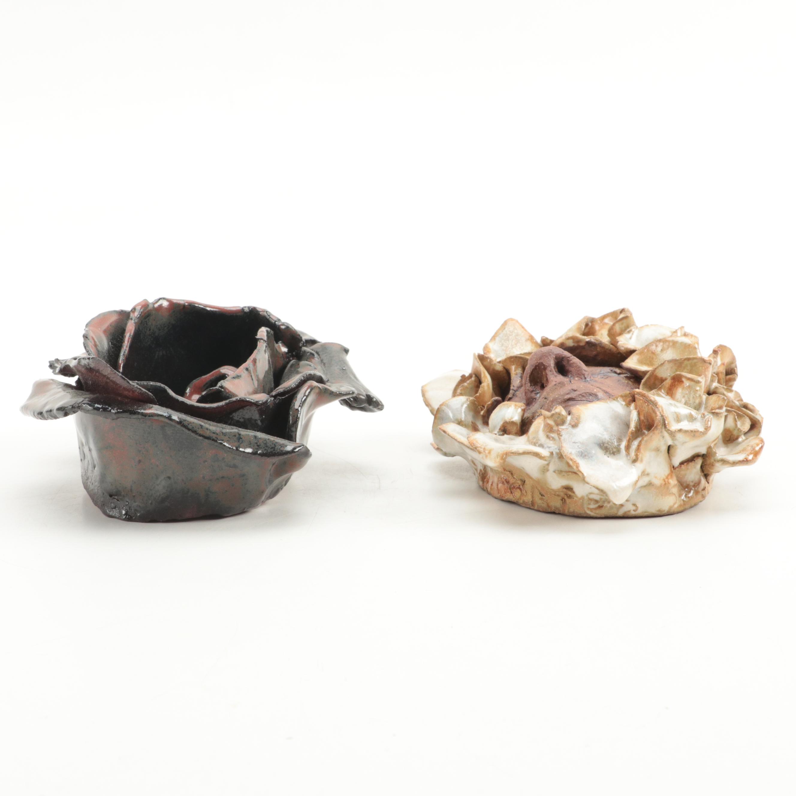 Sculpted Pottery Face Wall Hangings