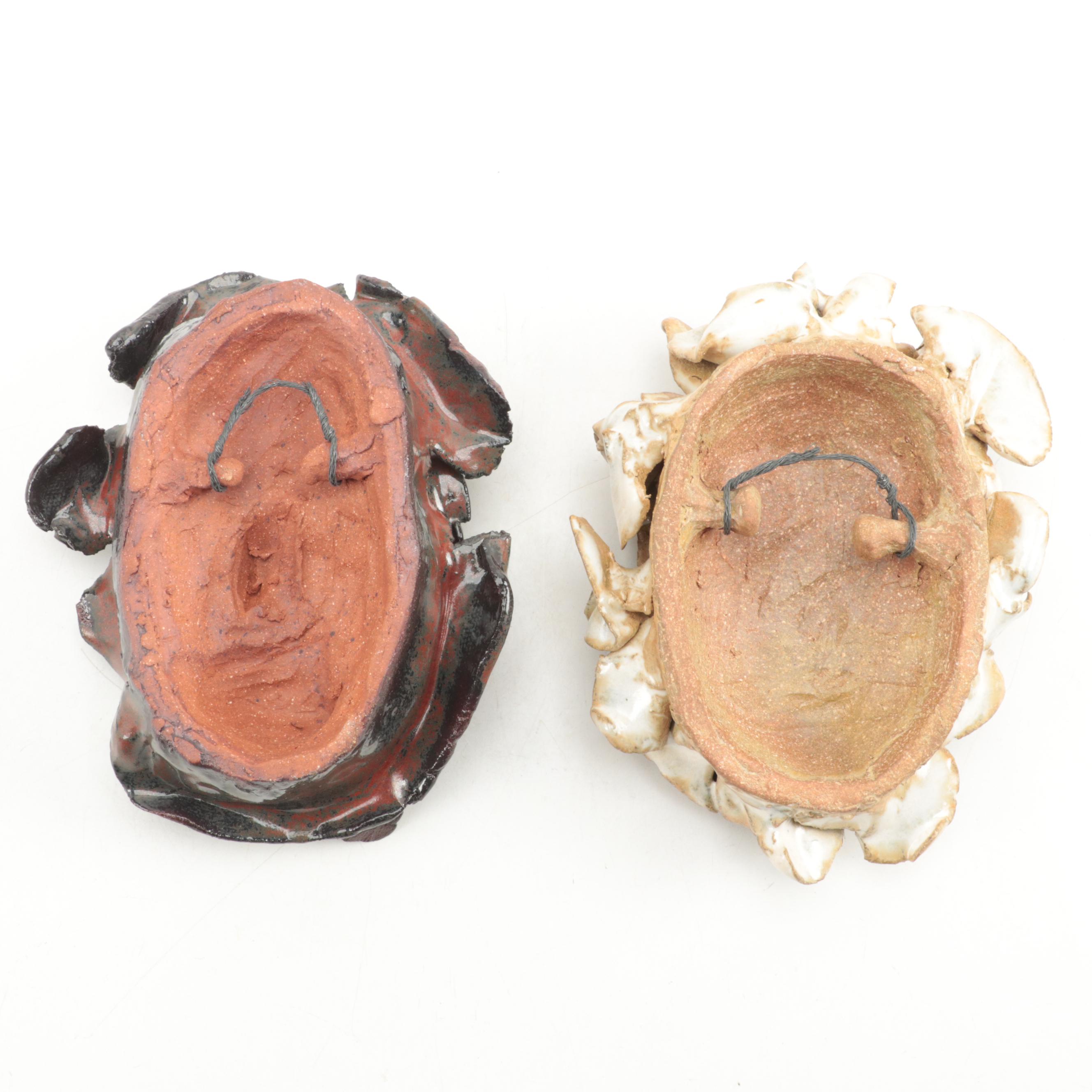 Sculpted Pottery Face Wall Hangings