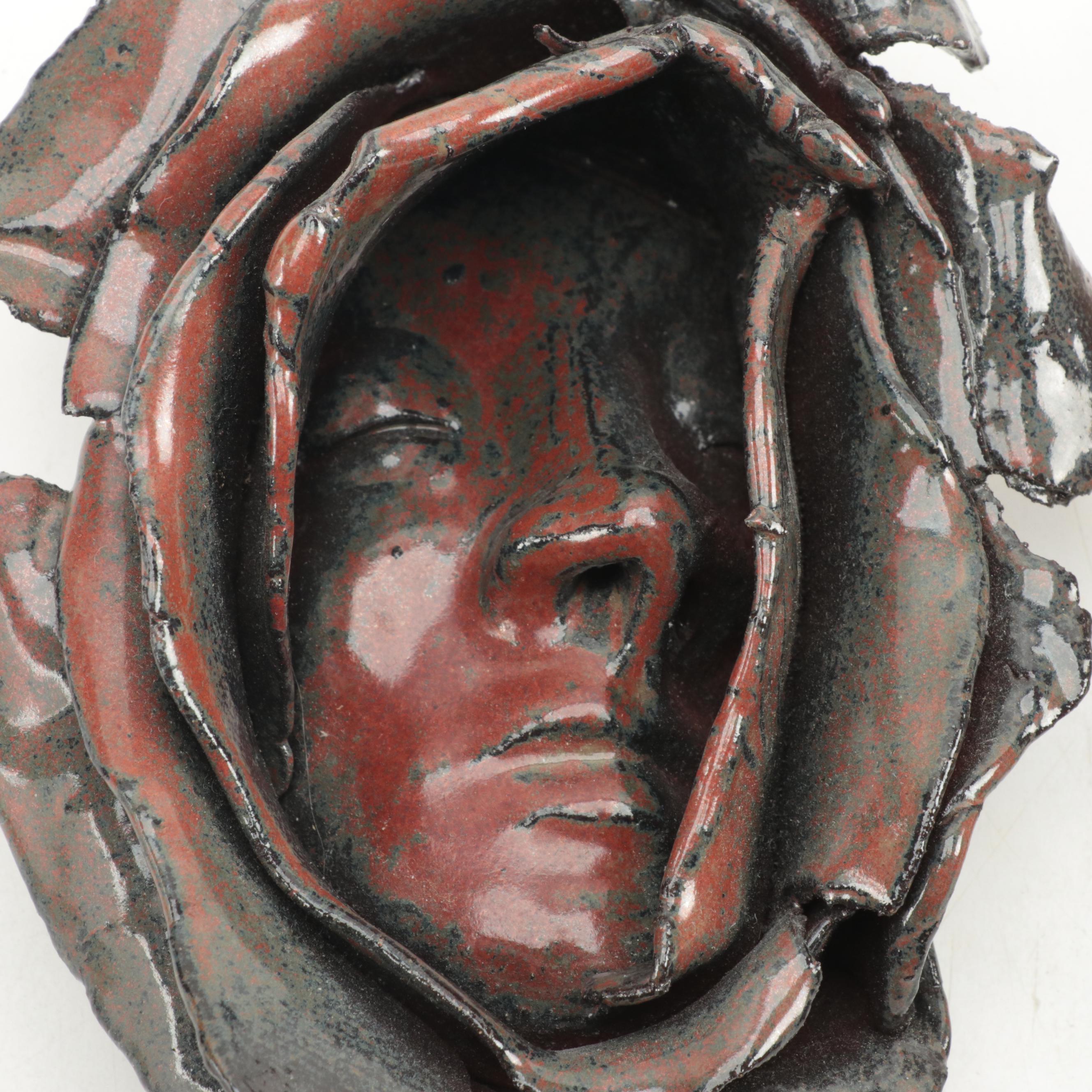 Sculpted Pottery Face Wall Hangings