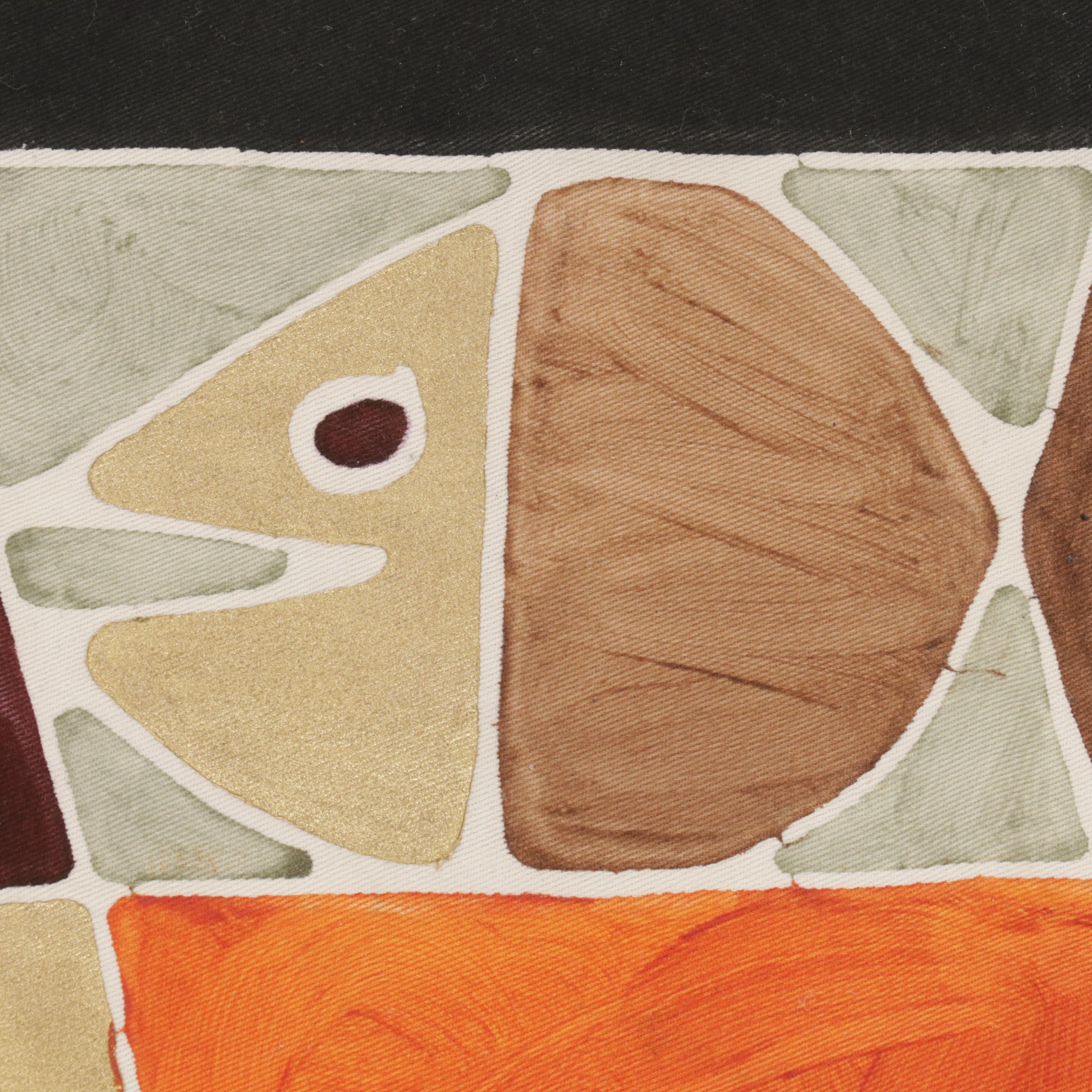 Folk Art Batik Hanging Textiles of Elephants and Flamingos, Circa 2000