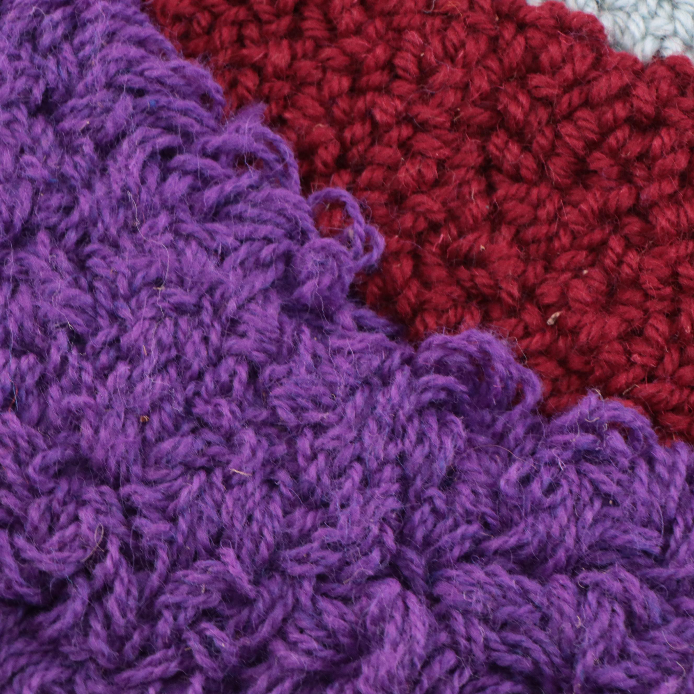 Harry Hilson Abstract Hooked Wool Wall Hanging, 1976