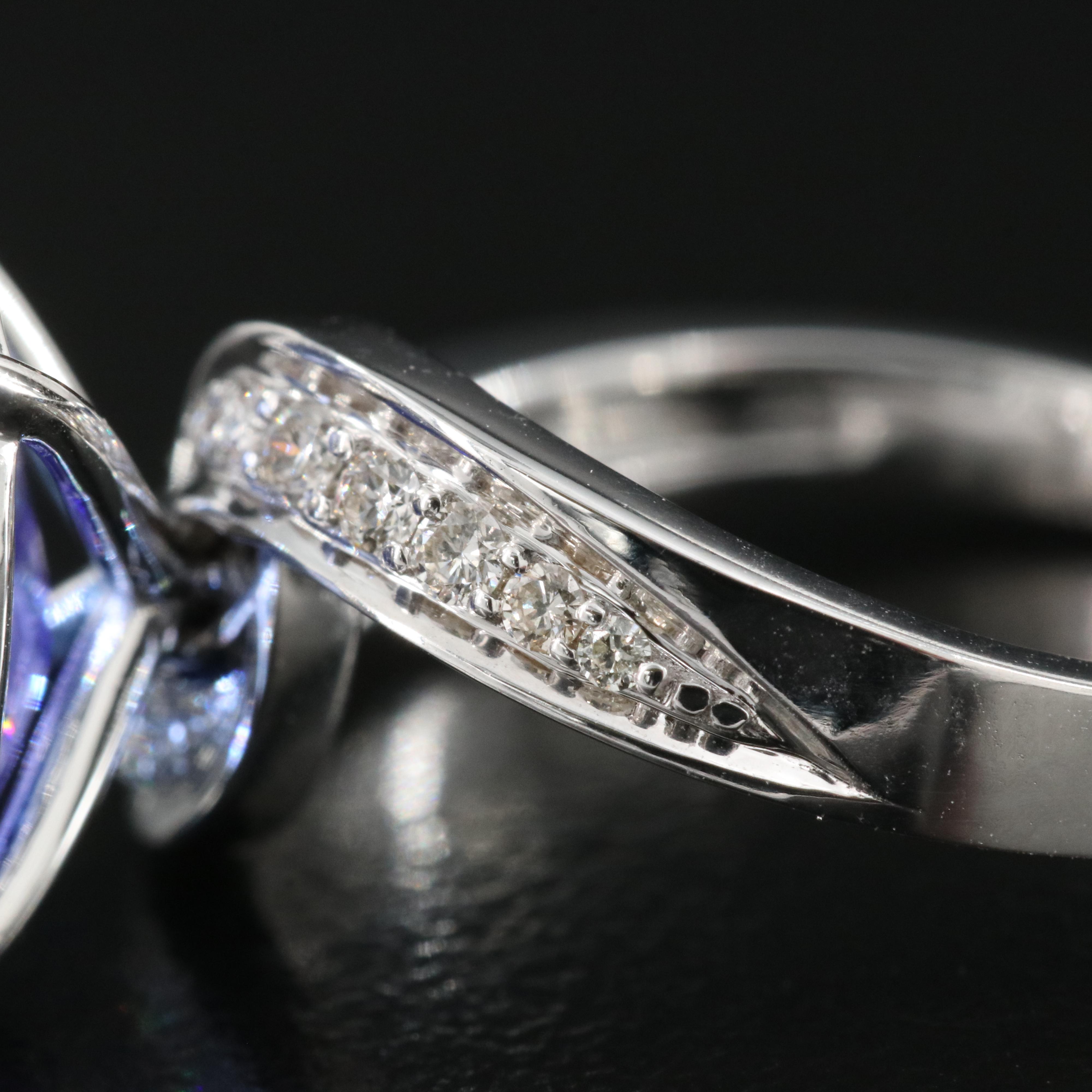 14K 6.33 CT Tanzanite and Diamond Ring