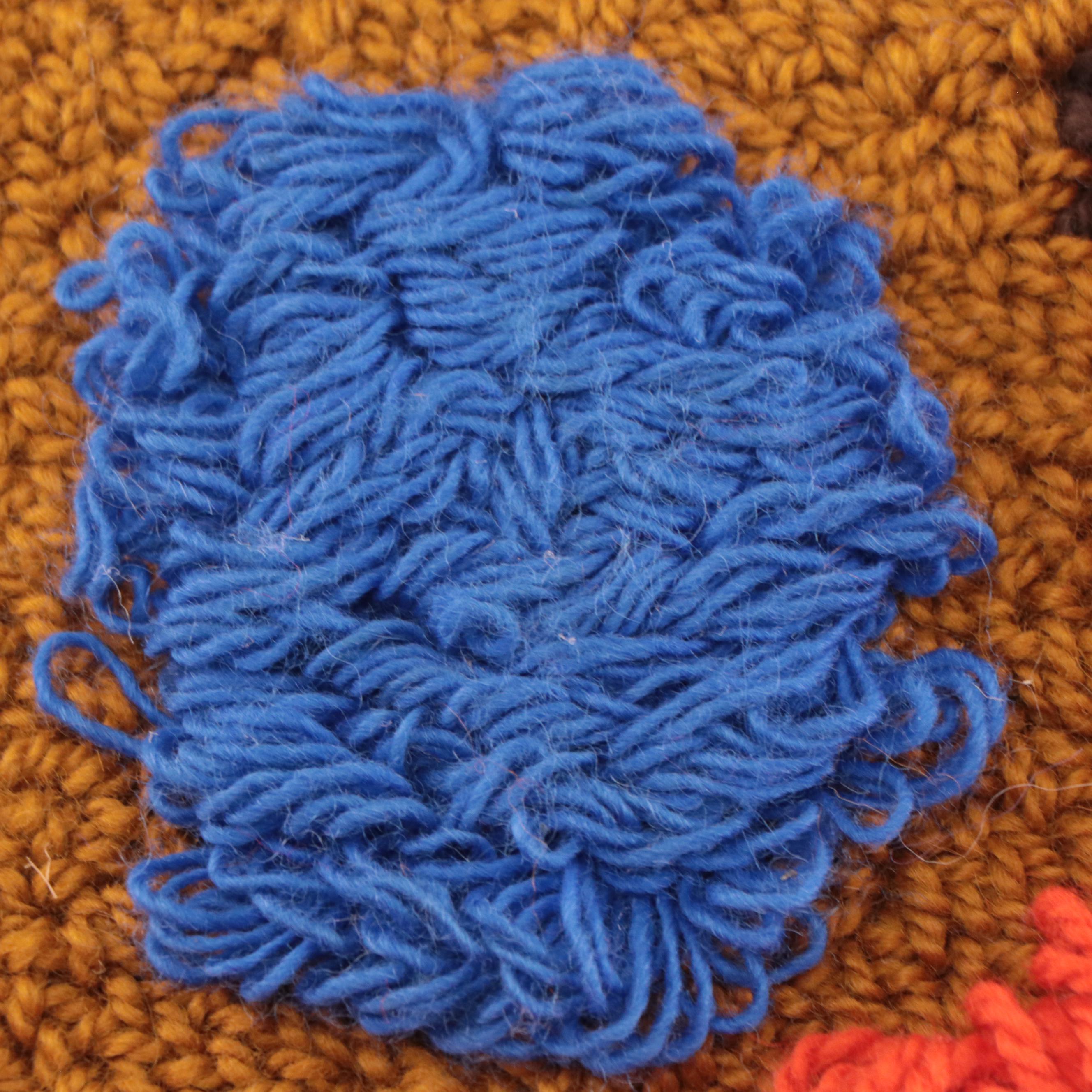 Harry Hilson Abstract Hooked Wool Wall Hanging, Circa 1970