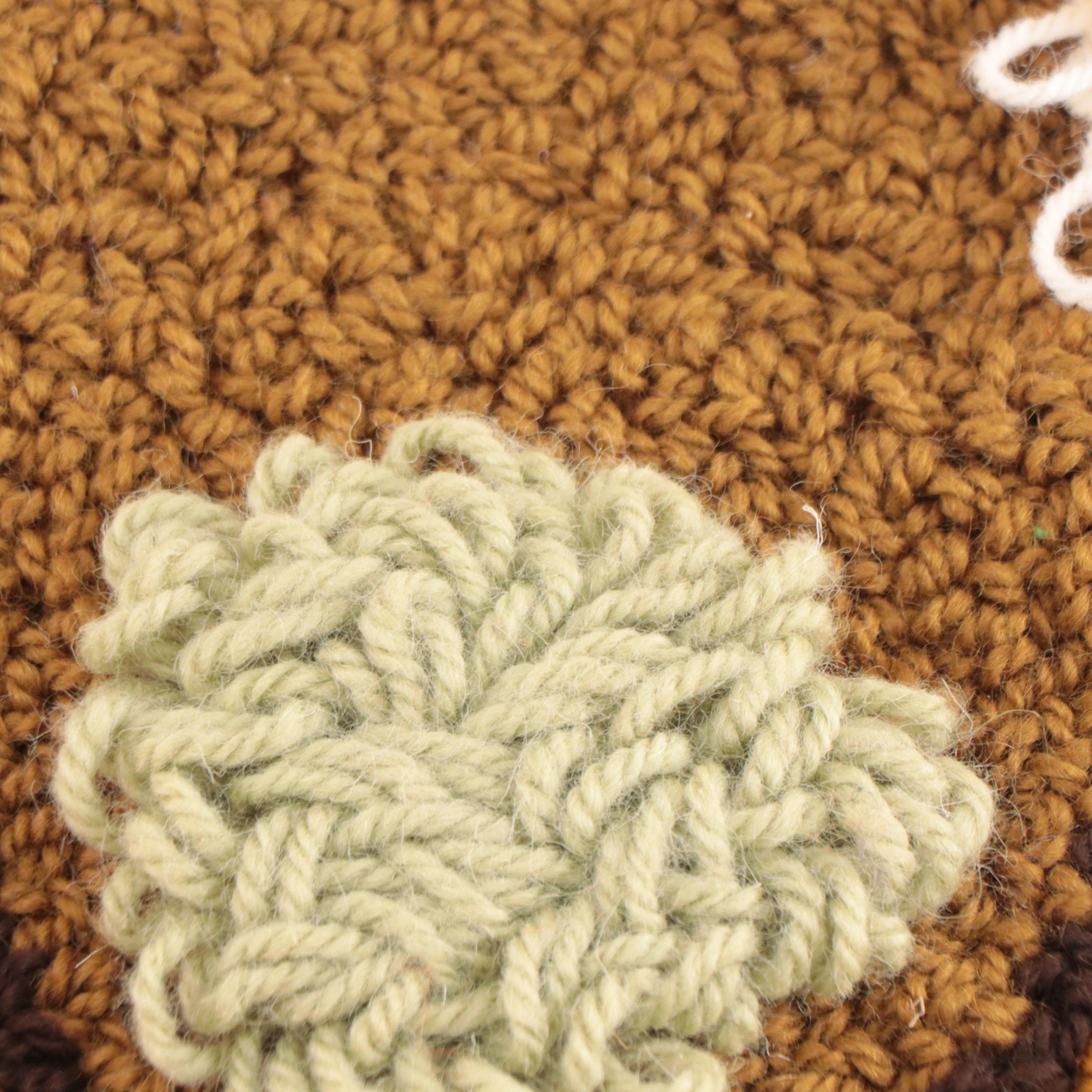 Harry Hilson Abstract Hooked Wool Wall Hanging, Circa 1970