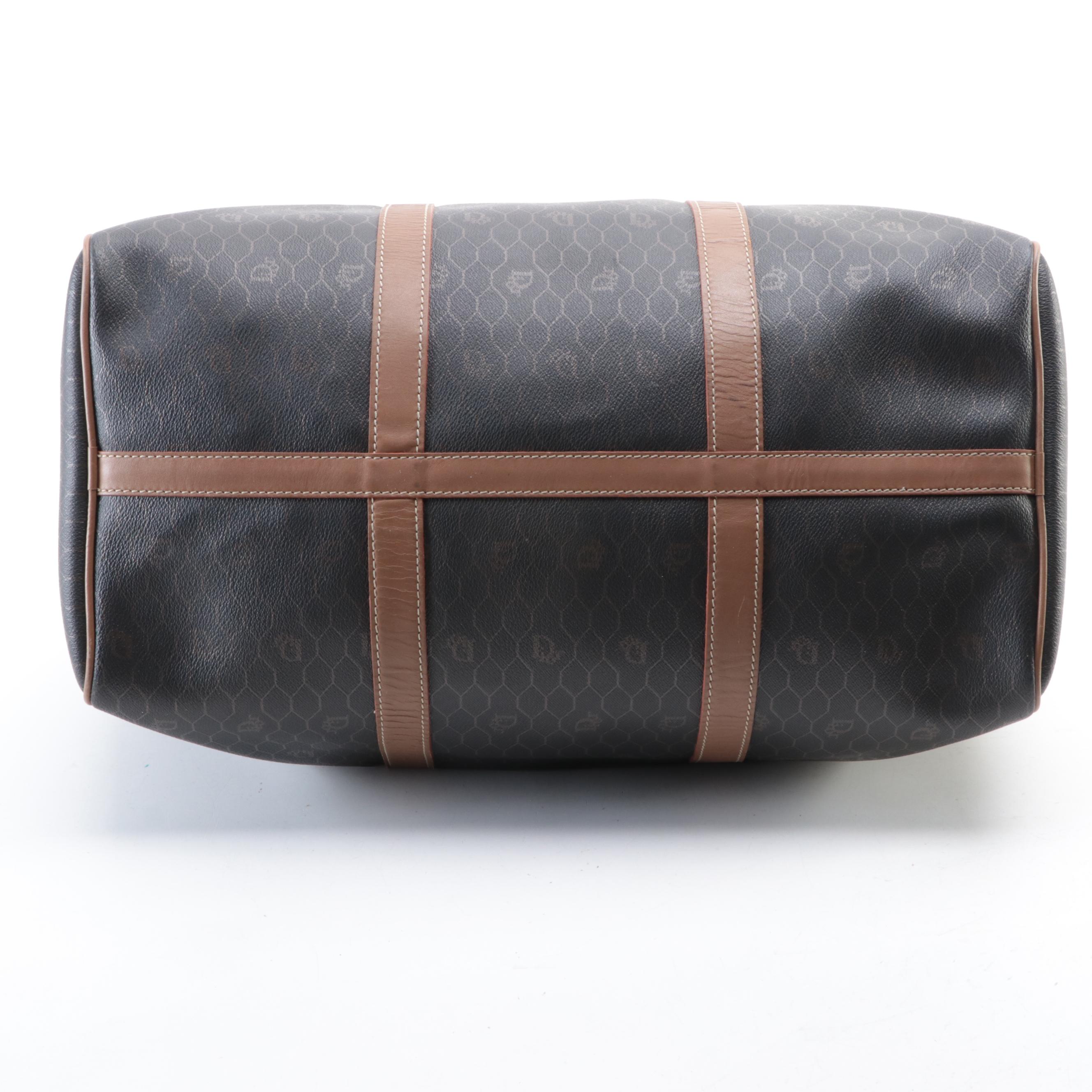Christian Dior Duffle Bag in Honeycomb Coated Canvas and Leather