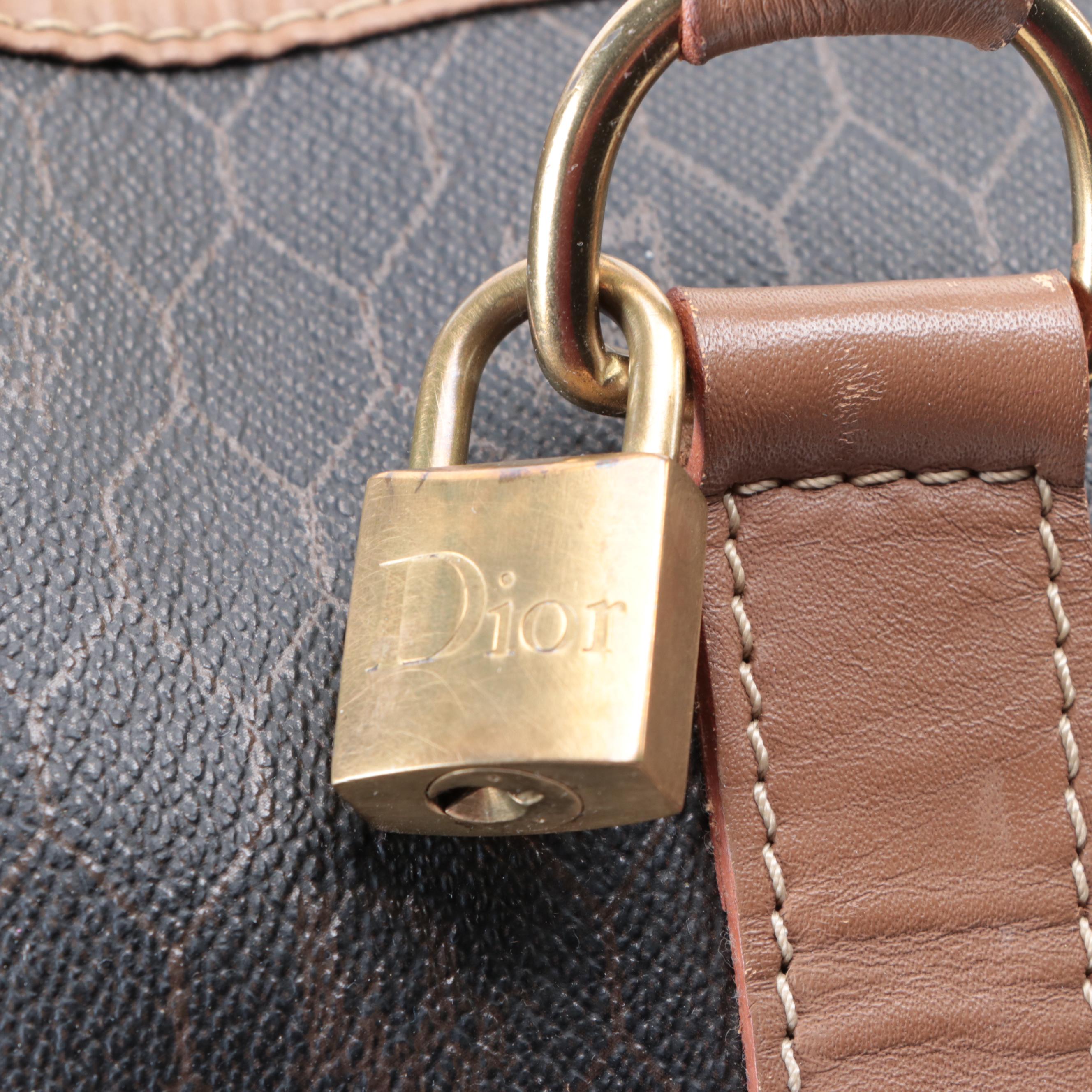 Christian Dior Duffle Bag in Honeycomb Coated Canvas and Leather