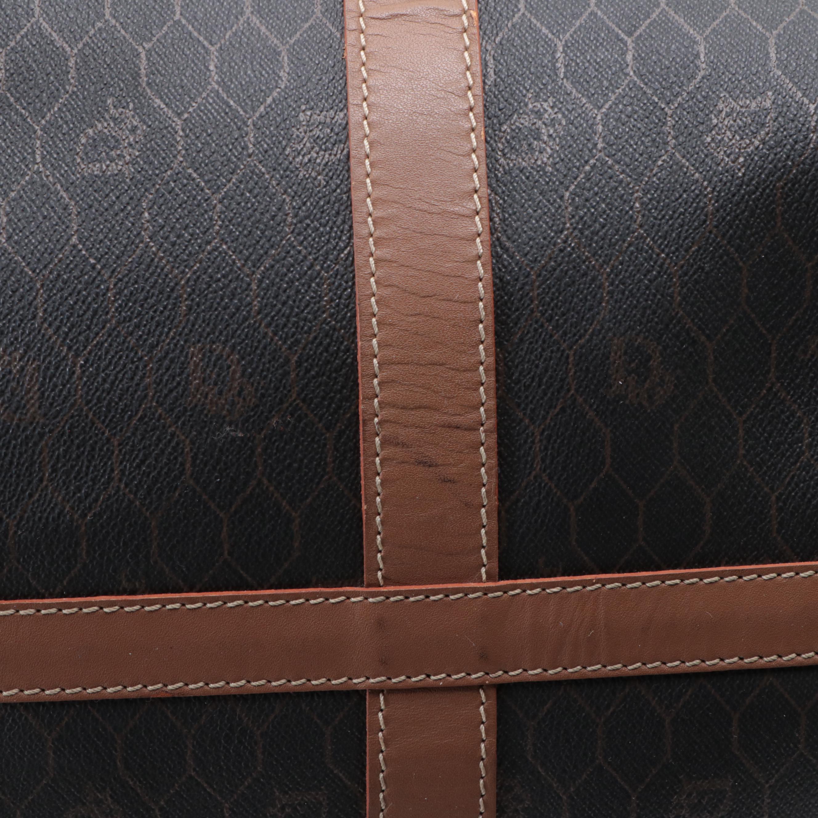 Christian Dior Duffle Bag in Honeycomb Coated Canvas and Leather