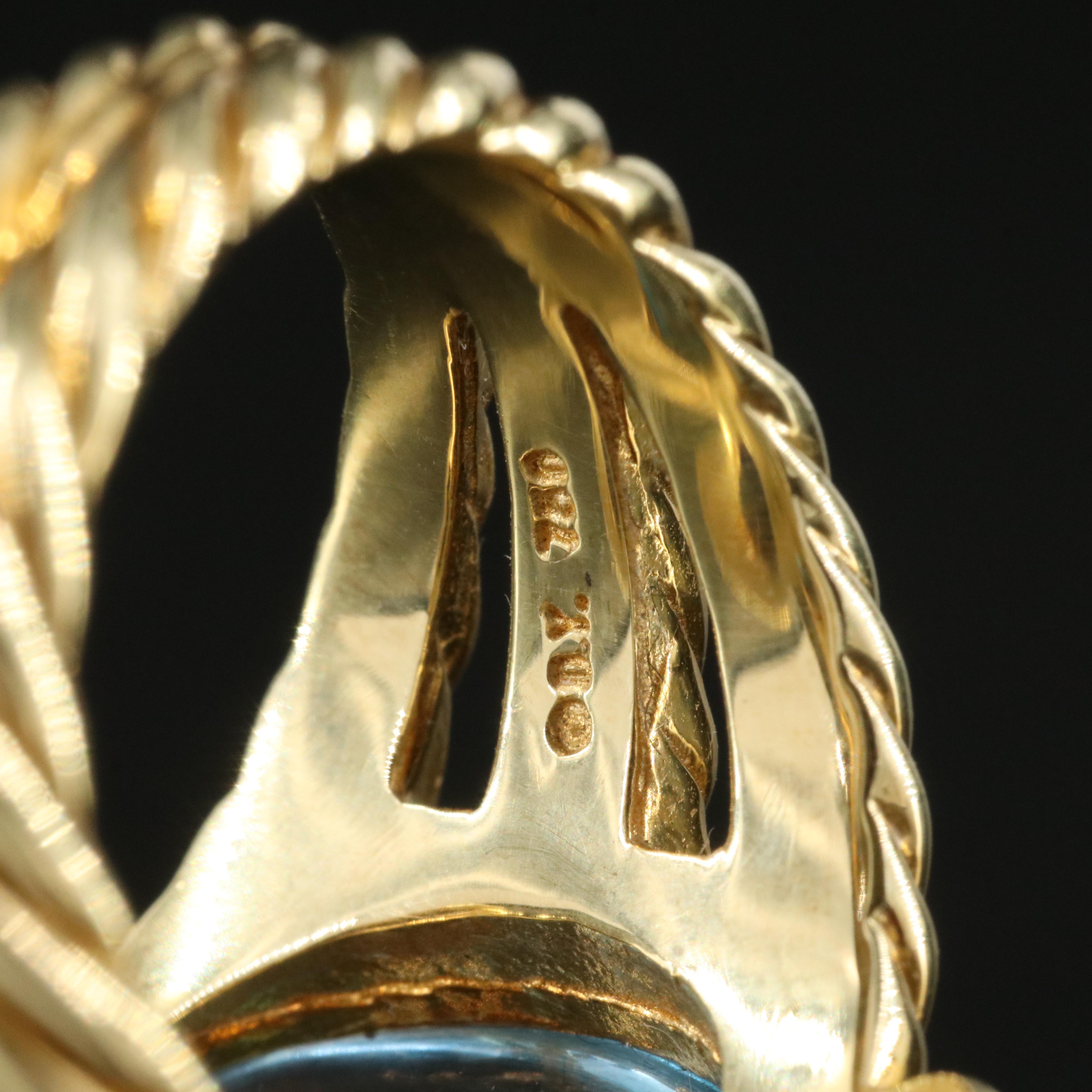 David Yurman "Mosaic" 18K Ring with Topaz, Diamond and Sapphire