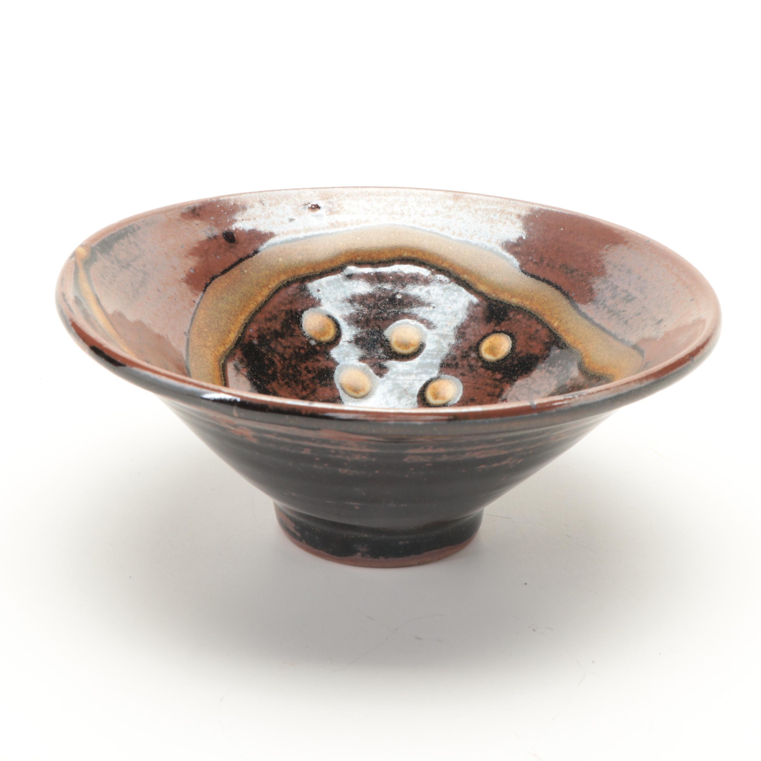 Signed Debbie Lewis Raku Pottery Vase with Other Decorative Bowl and Vase