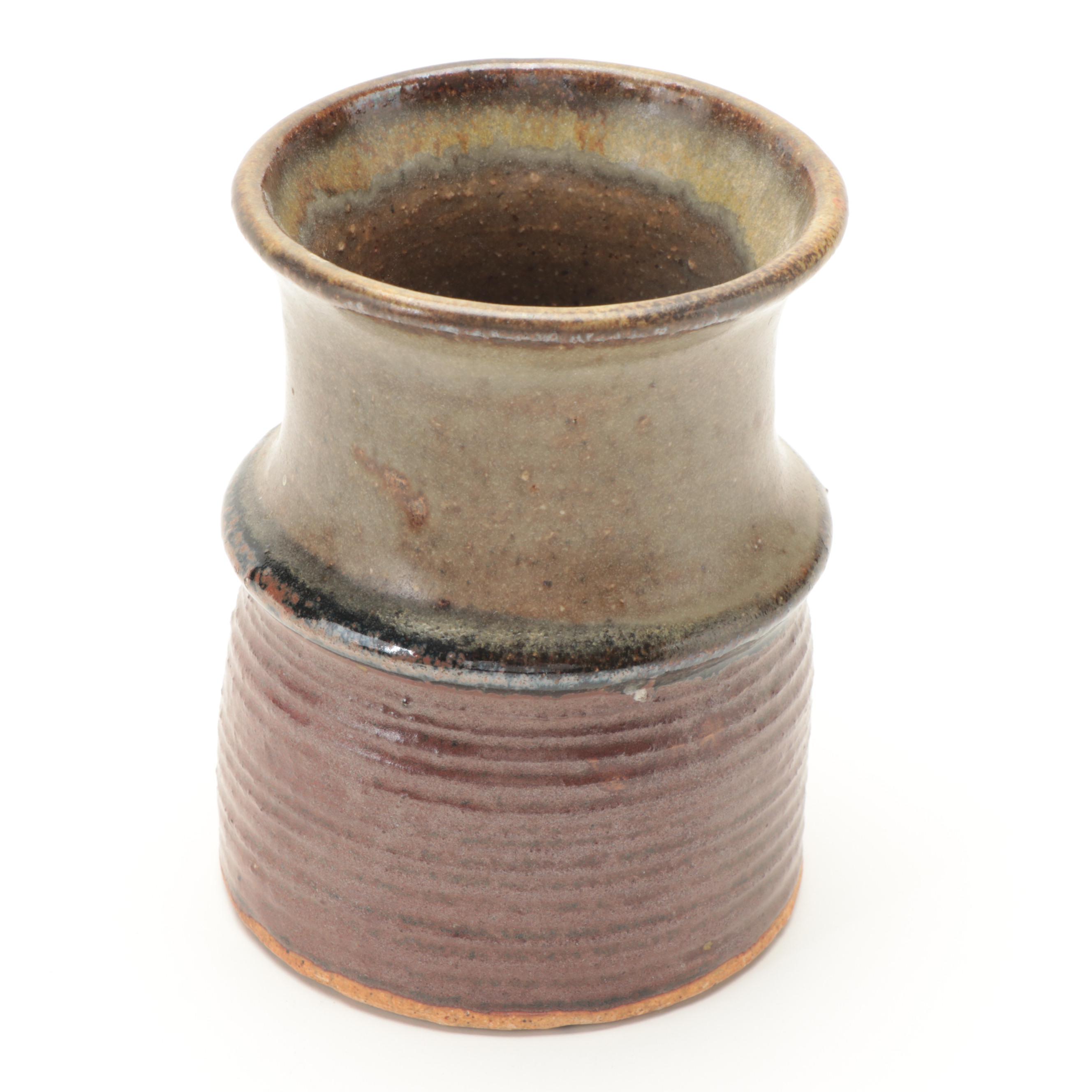 Signed Debbie Lewis Raku Pottery Vase with Other Decorative Bowl and Vase