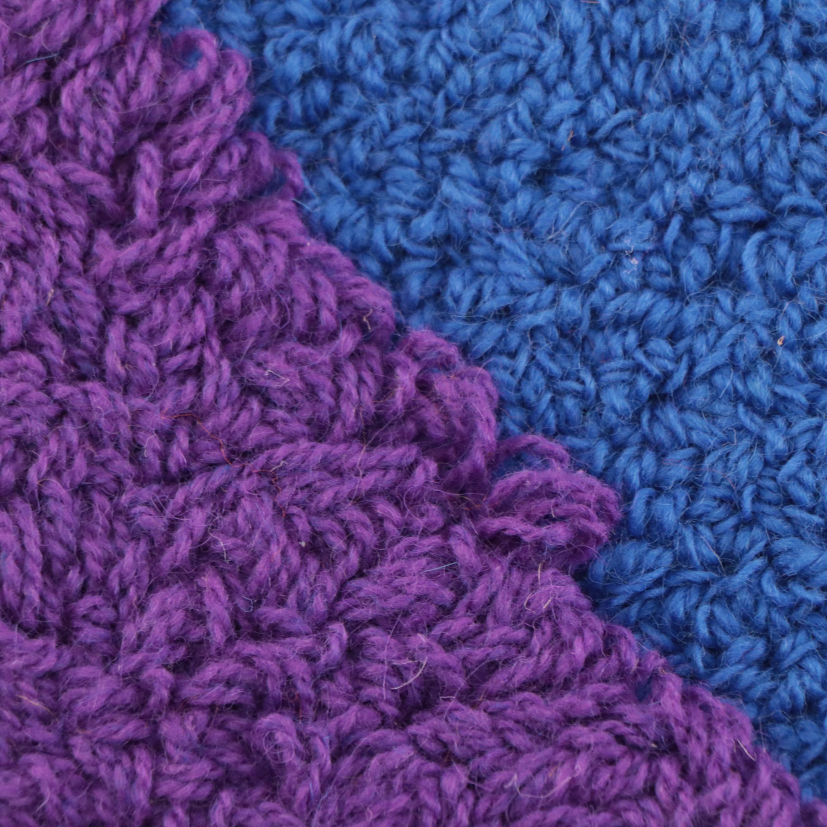 Harry Hilson Abstract Hooked Wool Wall Hanging, 1976