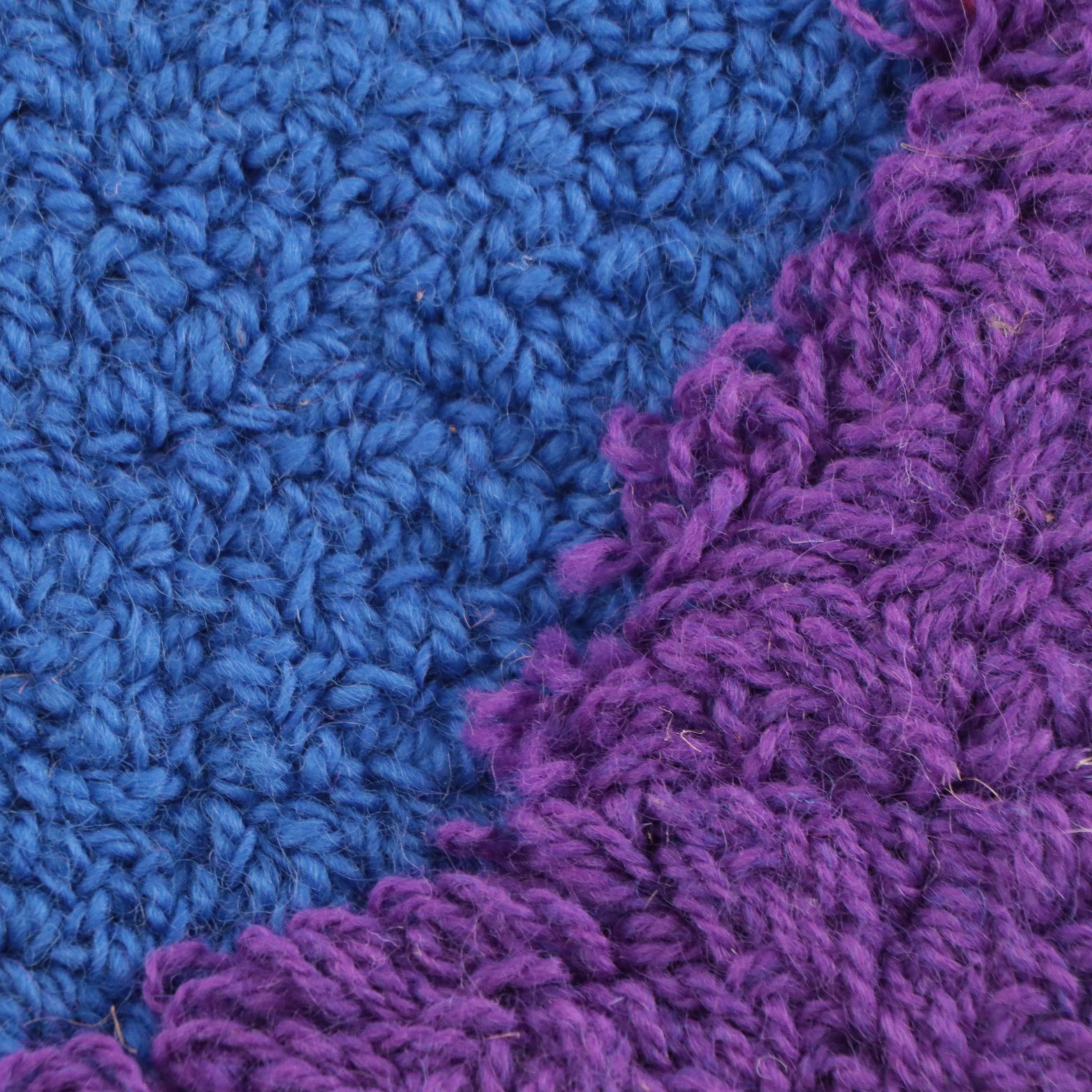 Harry Hilson Abstract Hooked Wool Wall Hanging, 1976