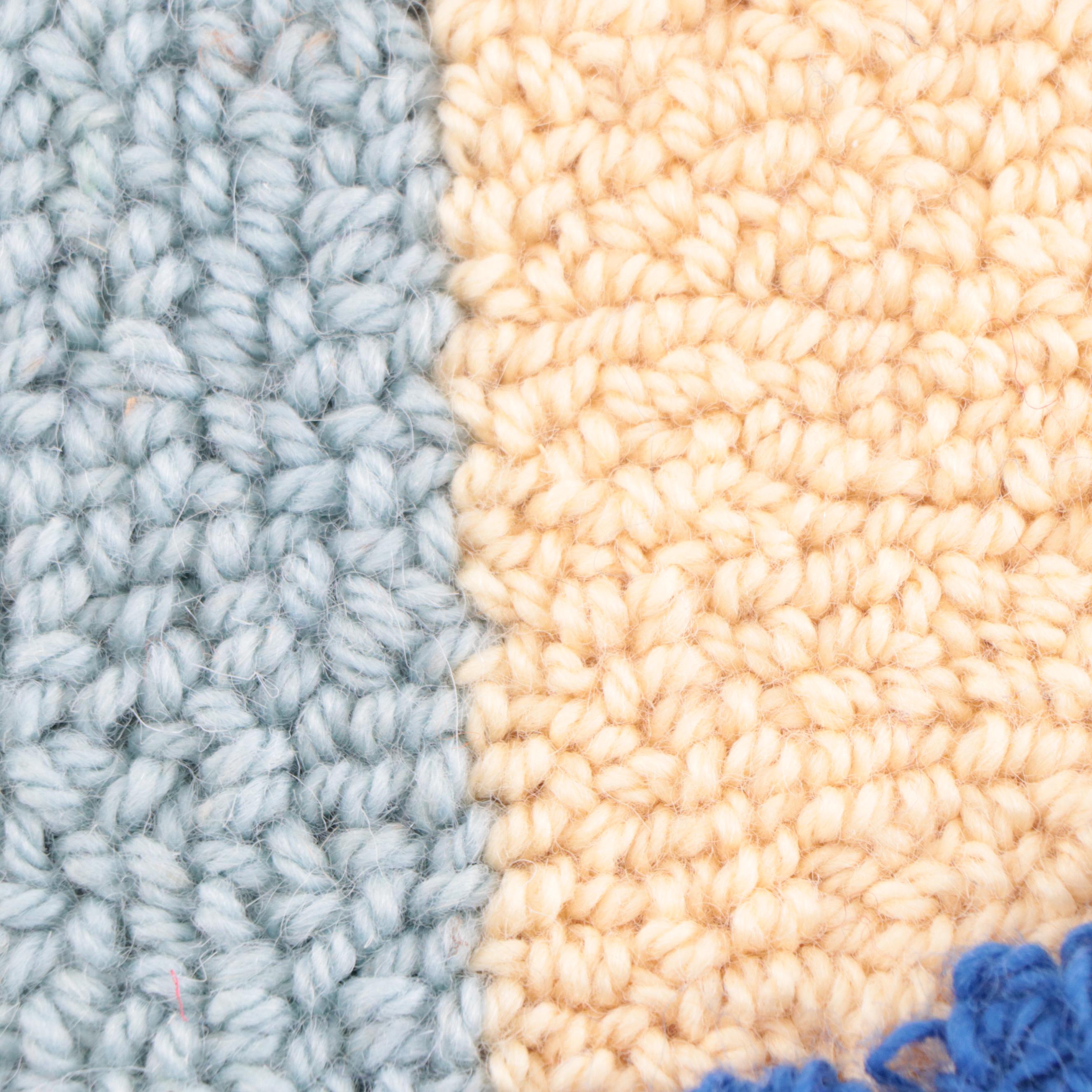 Harry Hilson Abstract Hooked Wool Wall Hanging, 1976