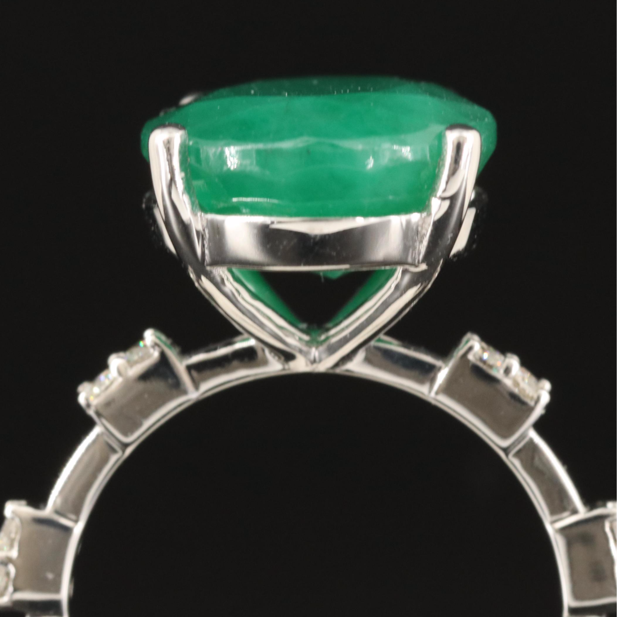 14K 7.66 CT Emerald and Diamond Ring
