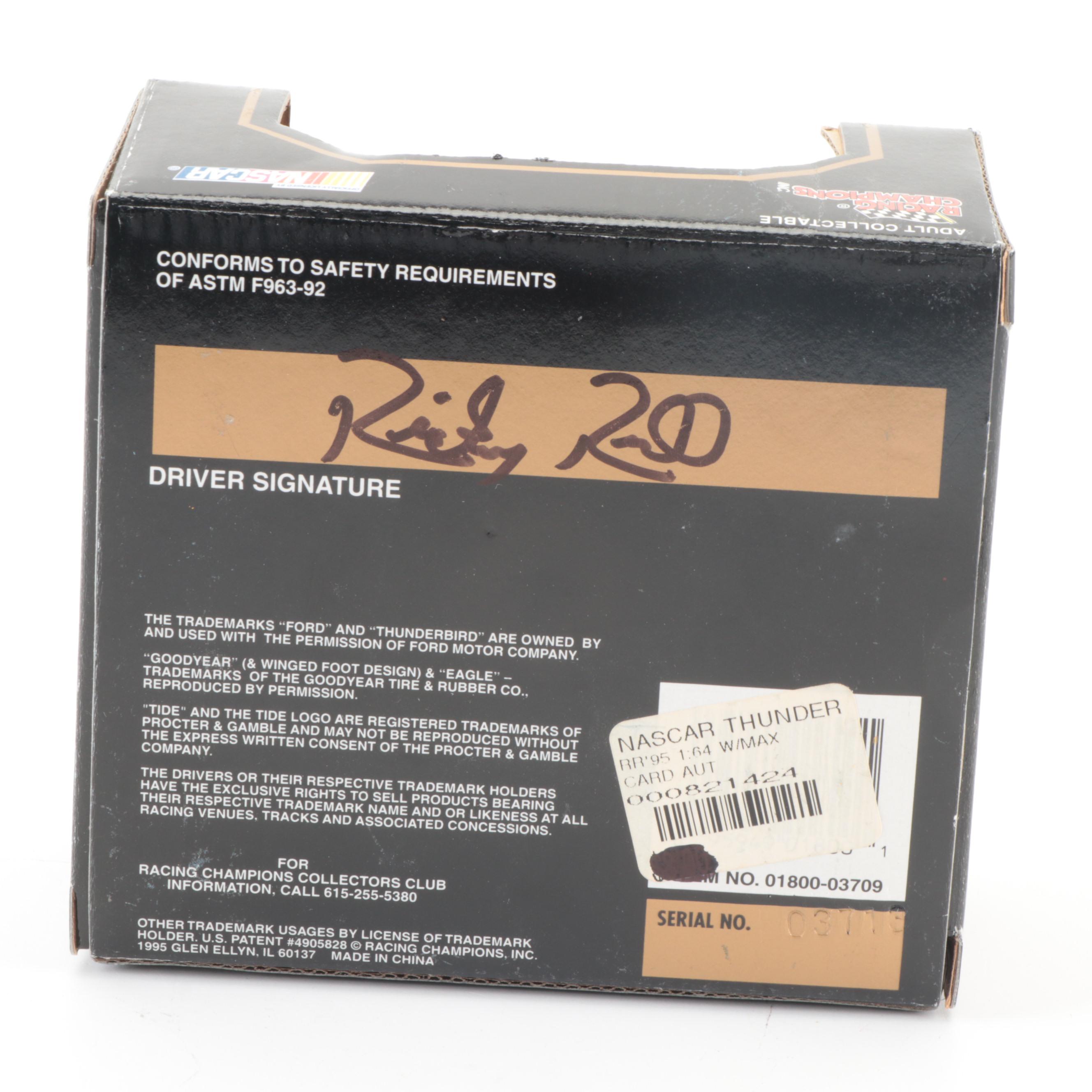 Rickey Rudd, Rickey Craven Tide Racing Team Signed Diecast Model NASCAR Cars