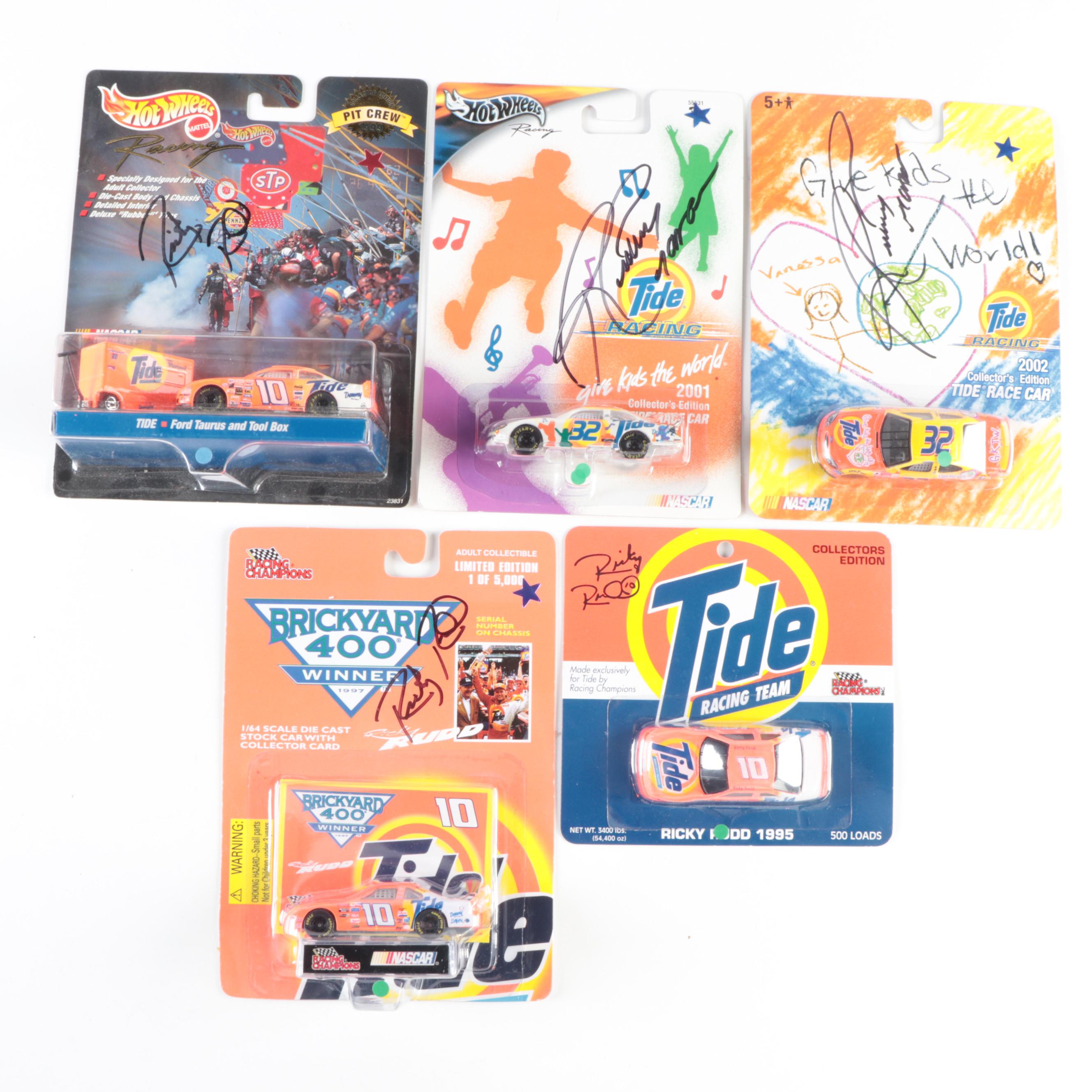 Rickey Rudd, Rickey Craven Tide Racing Team Signed Diecast Model NASCAR Cars