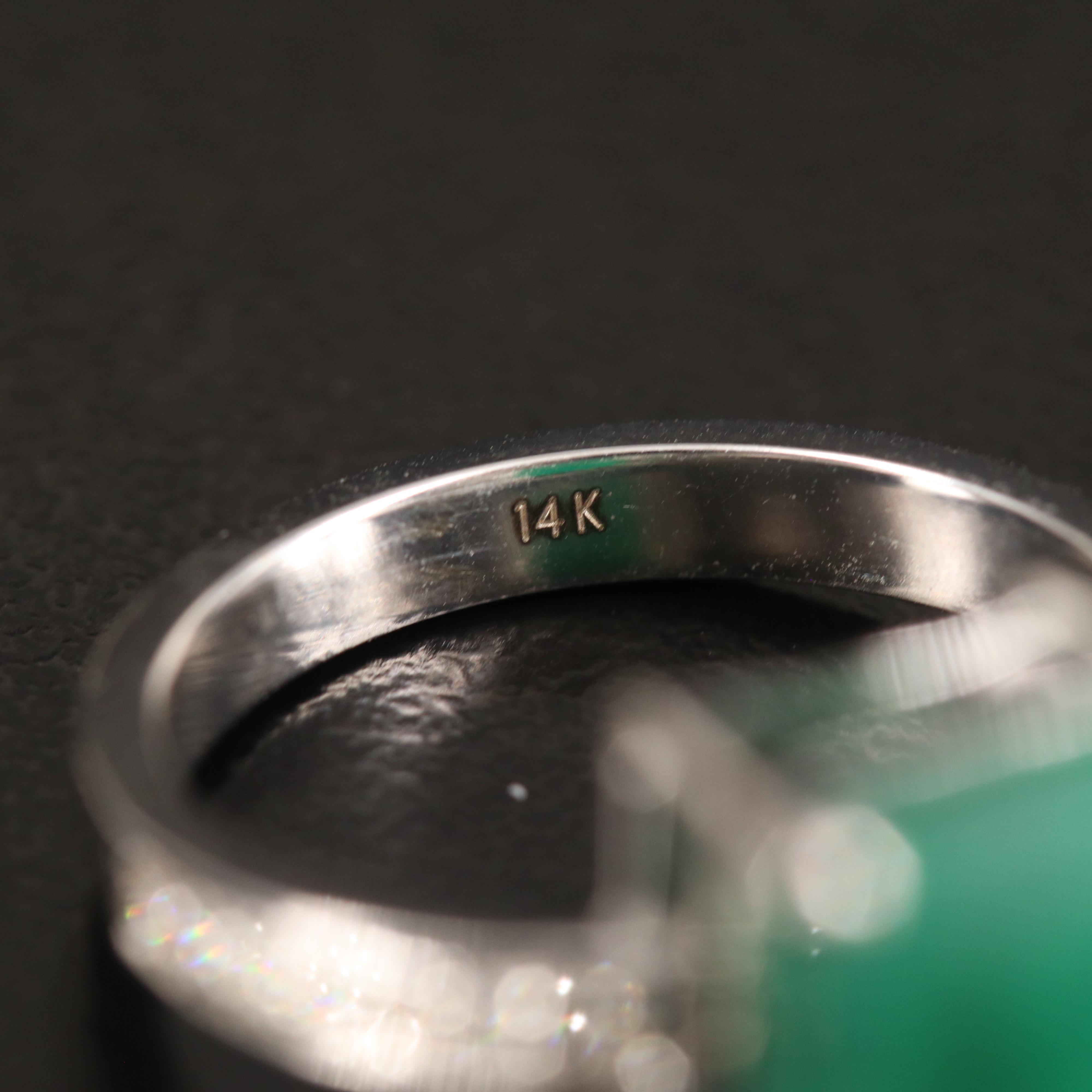 14K 7.58 CT Emerald and Diamond Ring