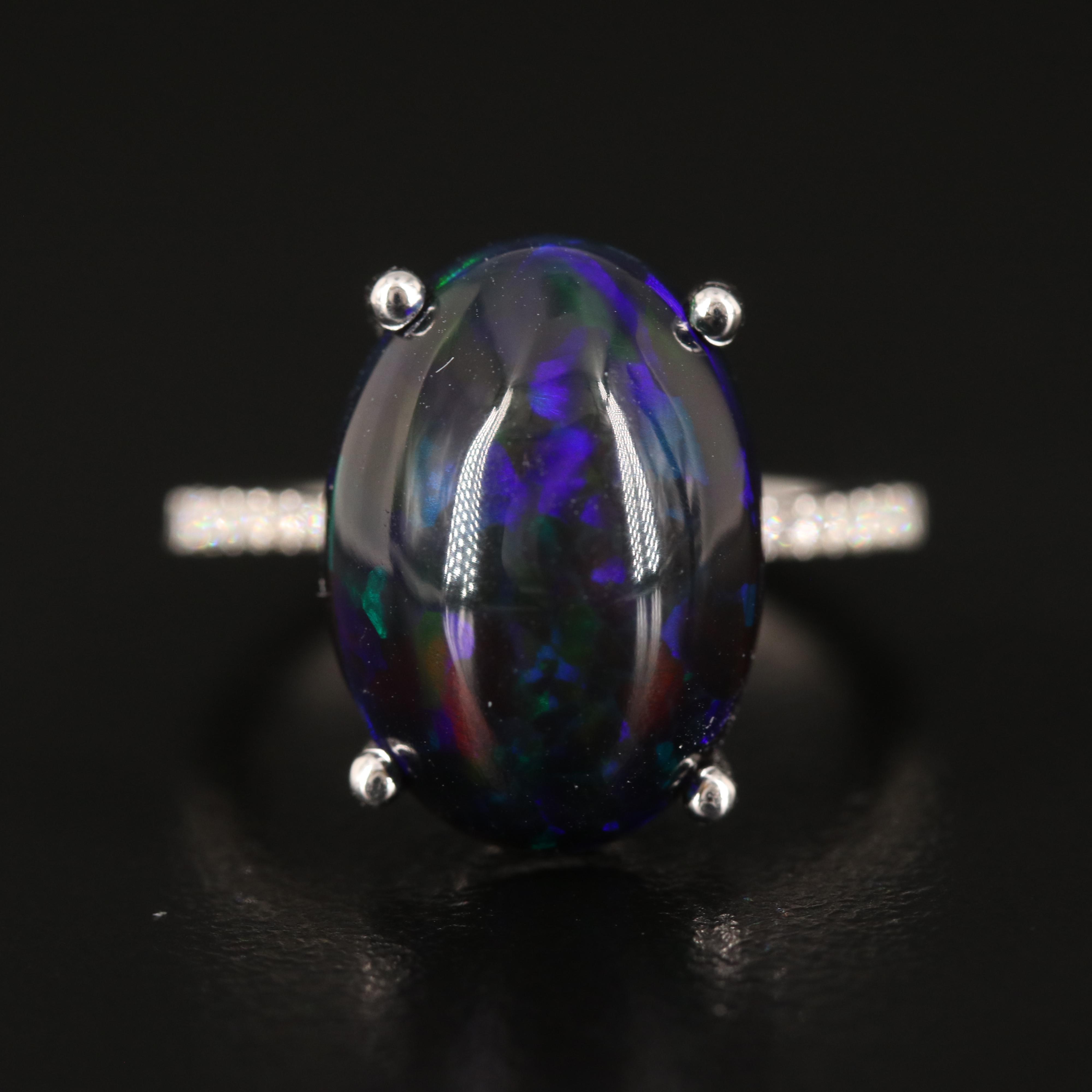 14K Opal and Diamond Ring