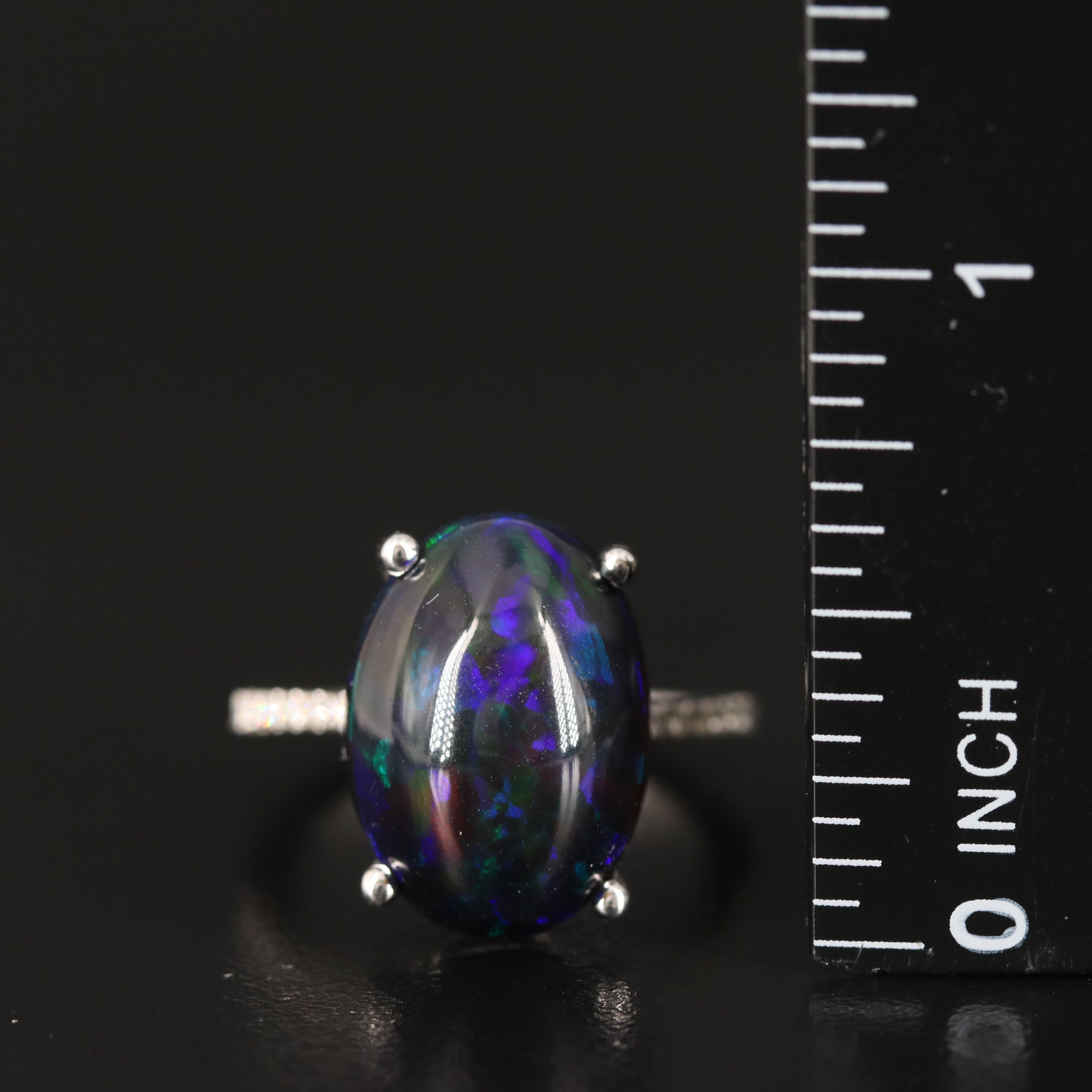 14K Opal and Diamond Ring