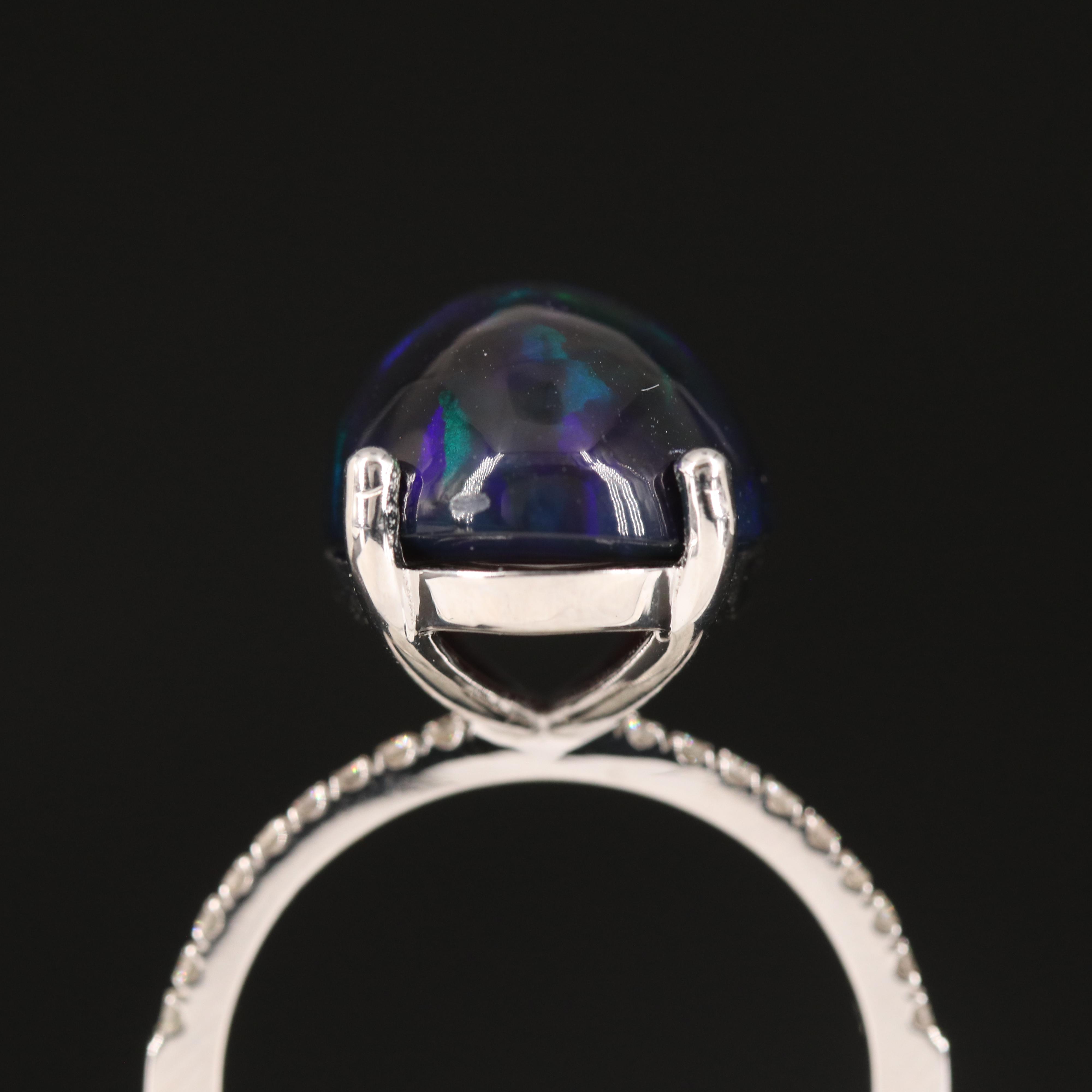 14K Opal and Diamond Ring