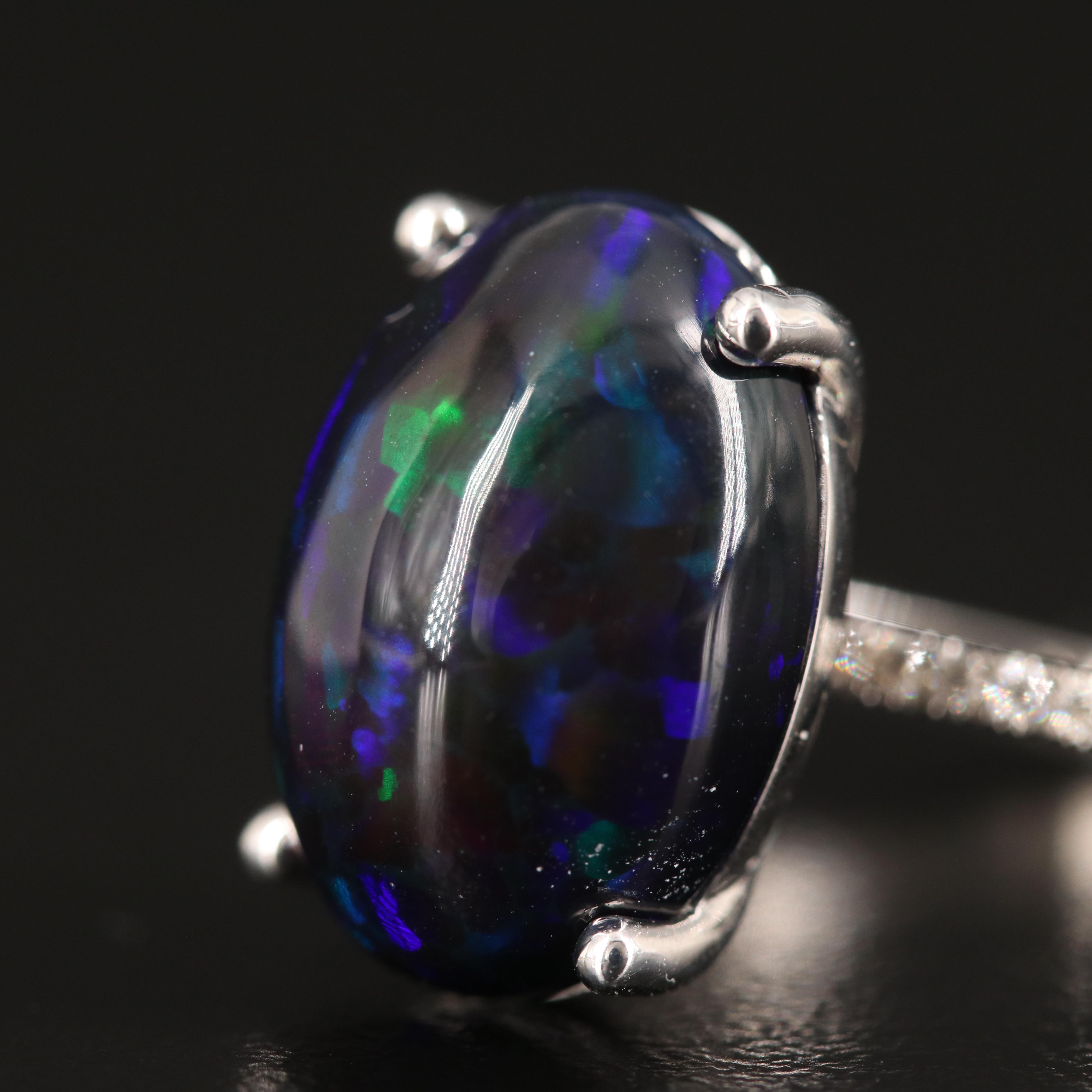 14K Opal and Diamond Ring