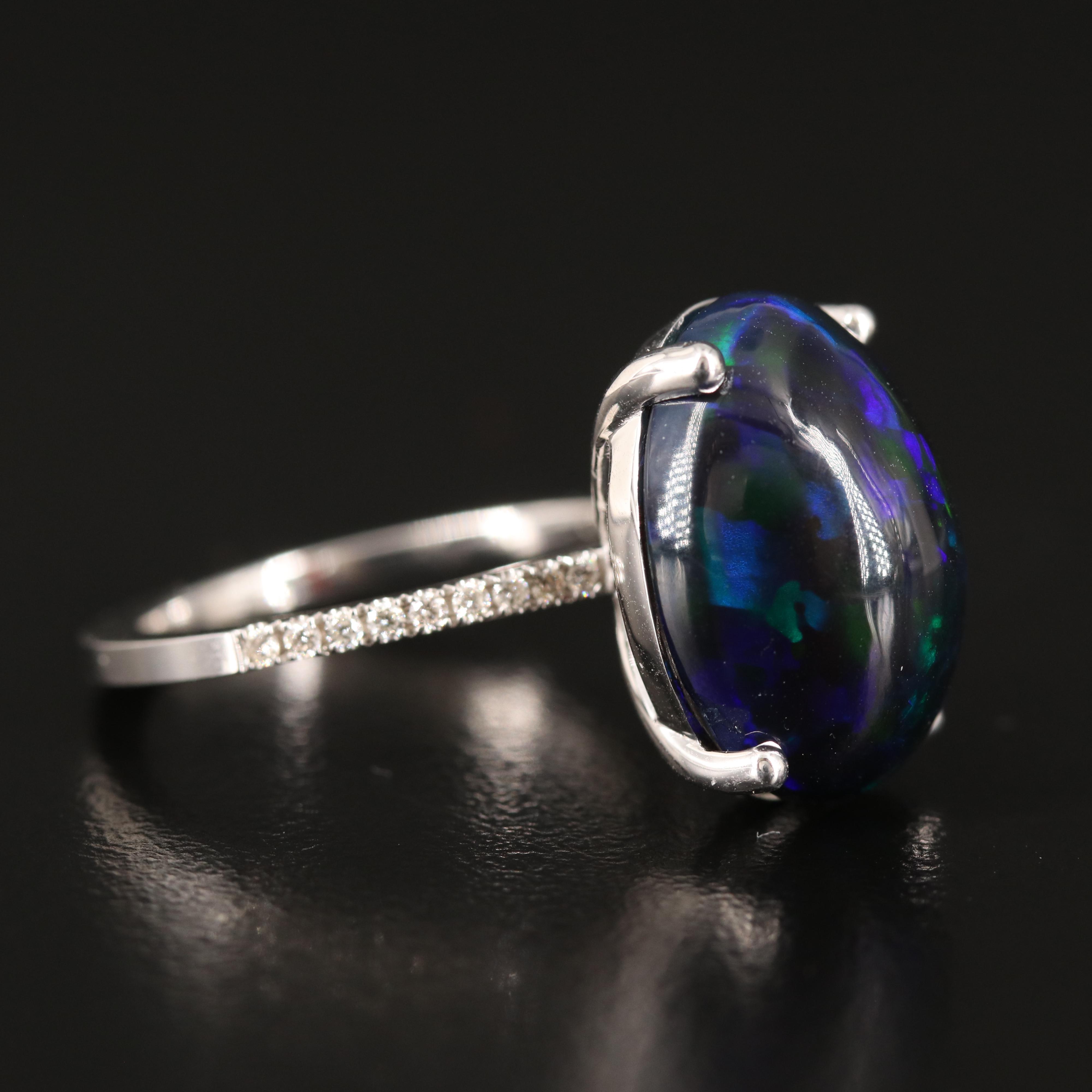 14K Opal and Diamond Ring